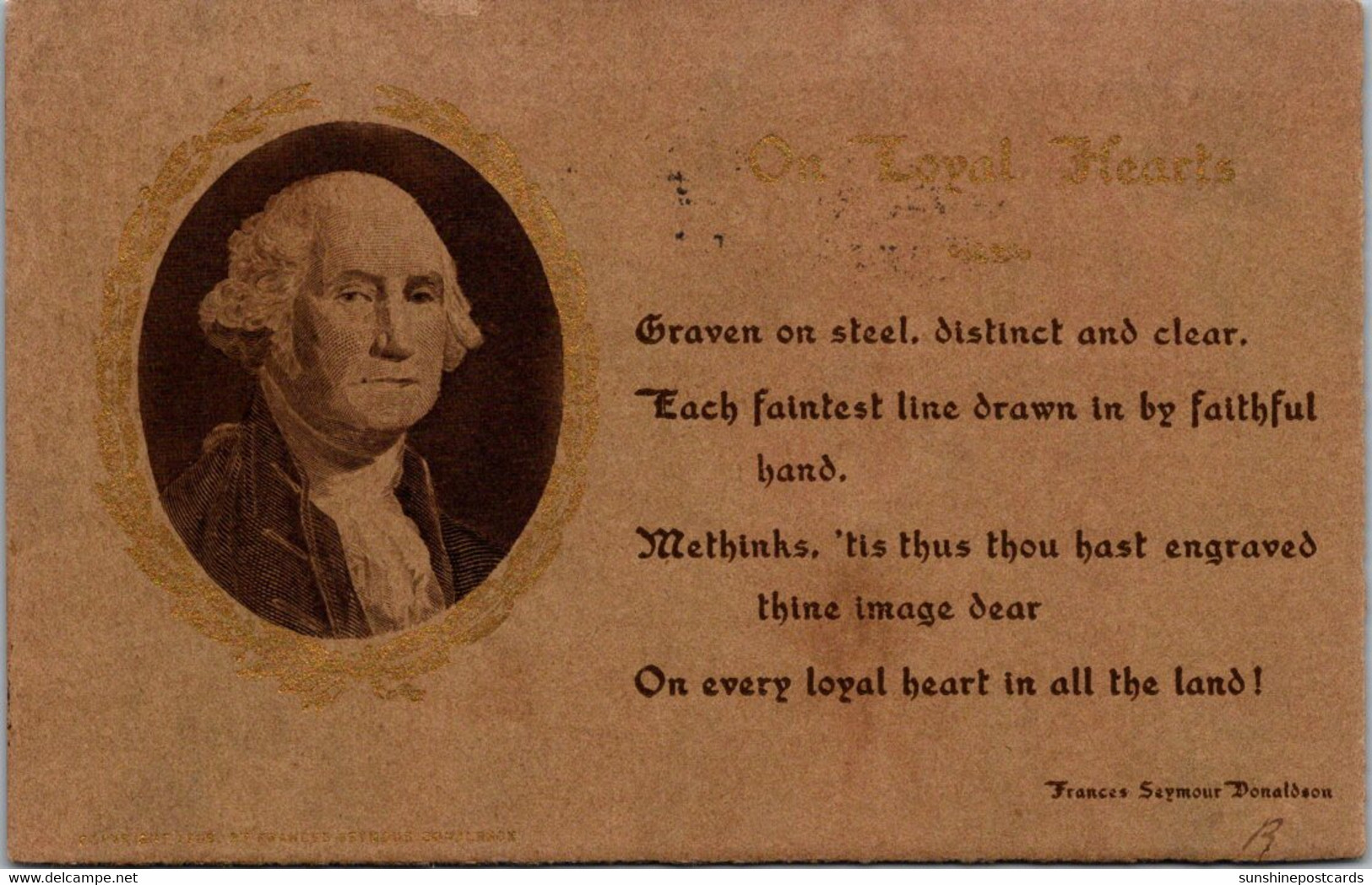 George Washington On Loyal Hearts 1912 - Presidents