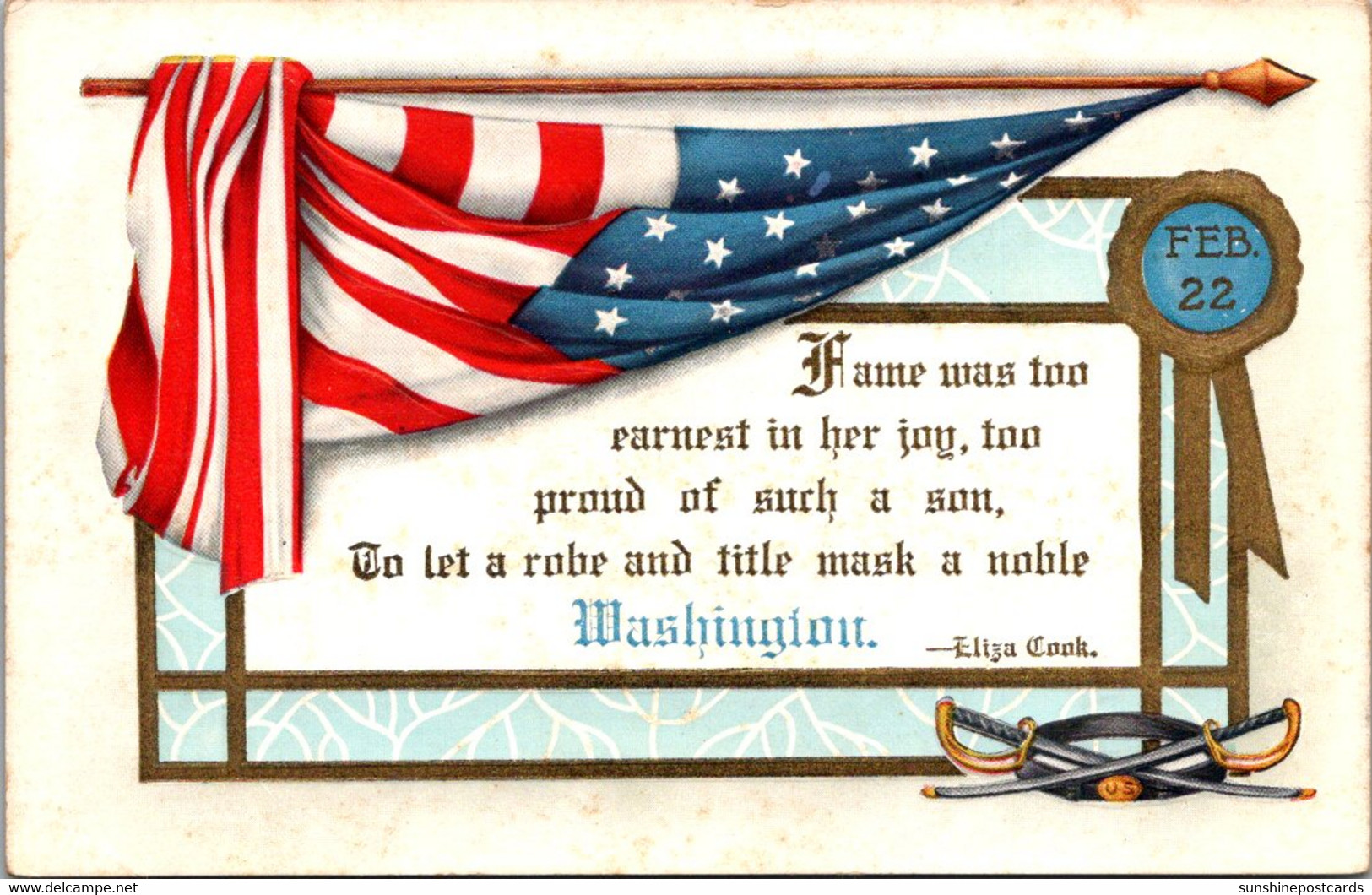 George Washington Flag And Poem - Presidentes