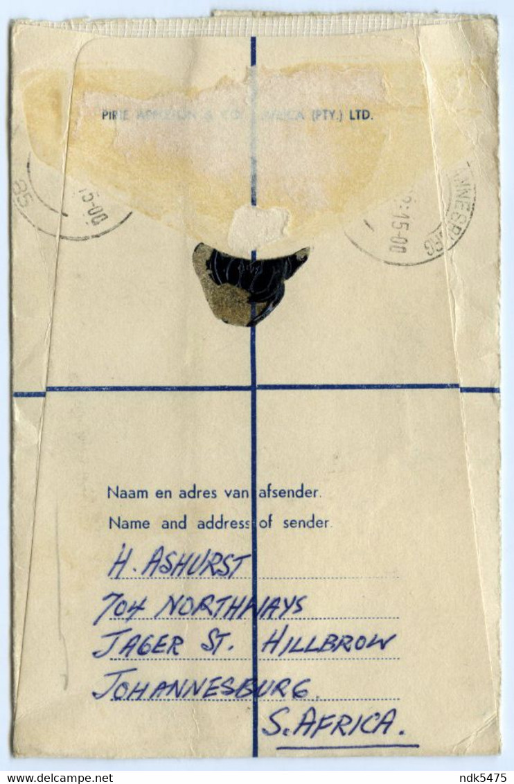 SOUTH AFRICA : REGISTERED, 1962, JOHANNESBURG, HILLBROW / COLDSTREAM GUARDS, PIRBRIGHT CAMP (ASHURST) - Lettres & Documents