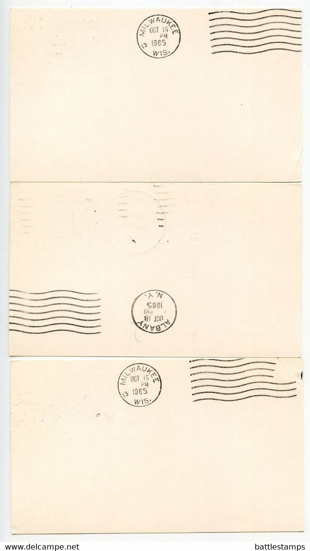 United States 1965 & 1967 Scott UX52 Coast Guard 6 Postal Cards, Mix Of Railway & Highway Post Office Postmarks - 1961-80