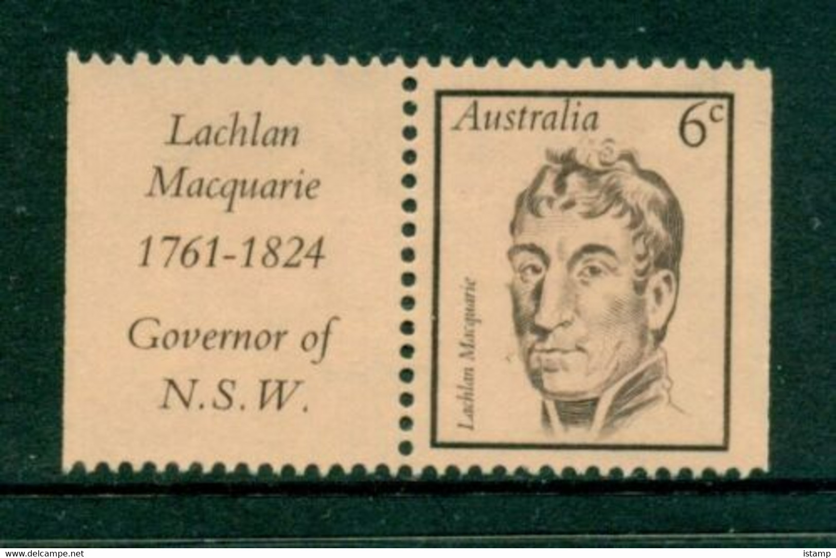 ⭕1970 - Australia Famous Australians (3rd Series) 'Lachlan Macquarie - Governor Of NSW With Tab' - 6c Stamp MNH⭕ - Mint Stamps
