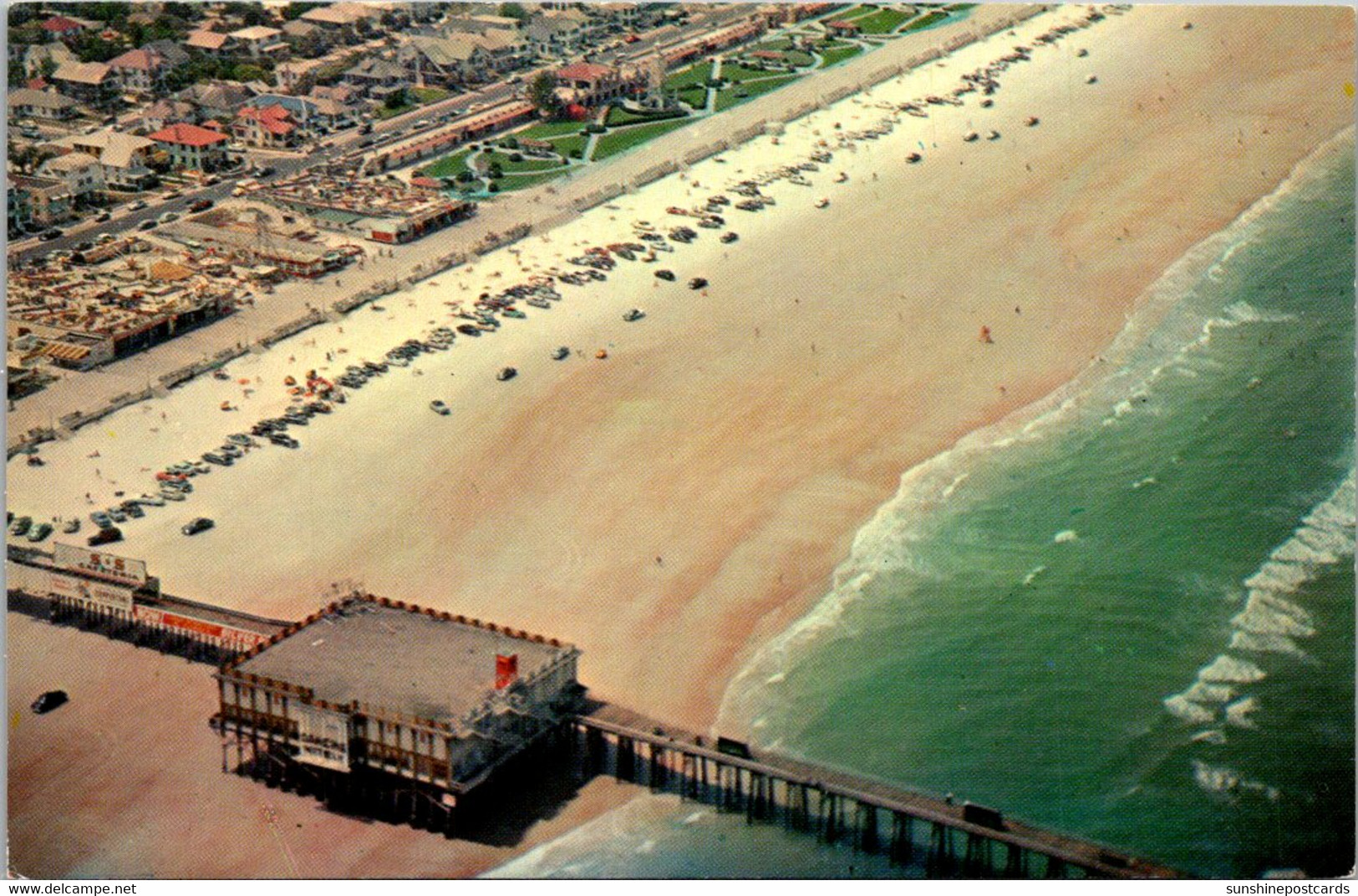 Florida Daytona Beach Aerial View Showing Ocean Fishing Pier - Daytona