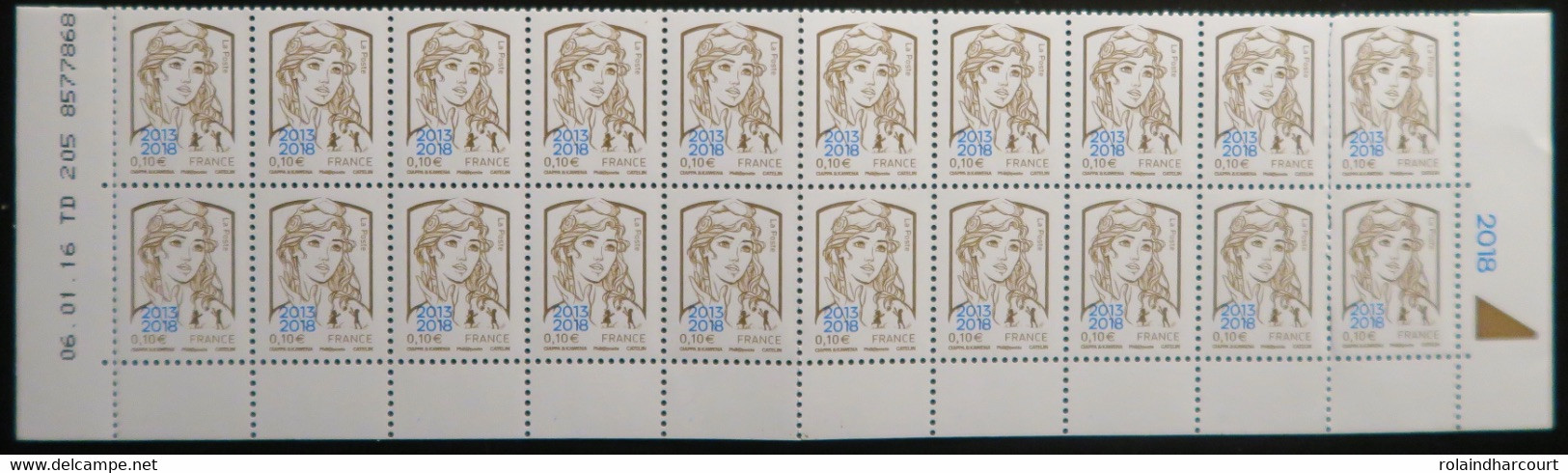 LP2897/211 - 2016 - TYPE MARIANNE Et LA JEUNESSE (PARIS-PHILEX) - N°5234 BLOC NEUF**(BAS DE FEUILLE ENTIERE Avec CD) - 2010-2019