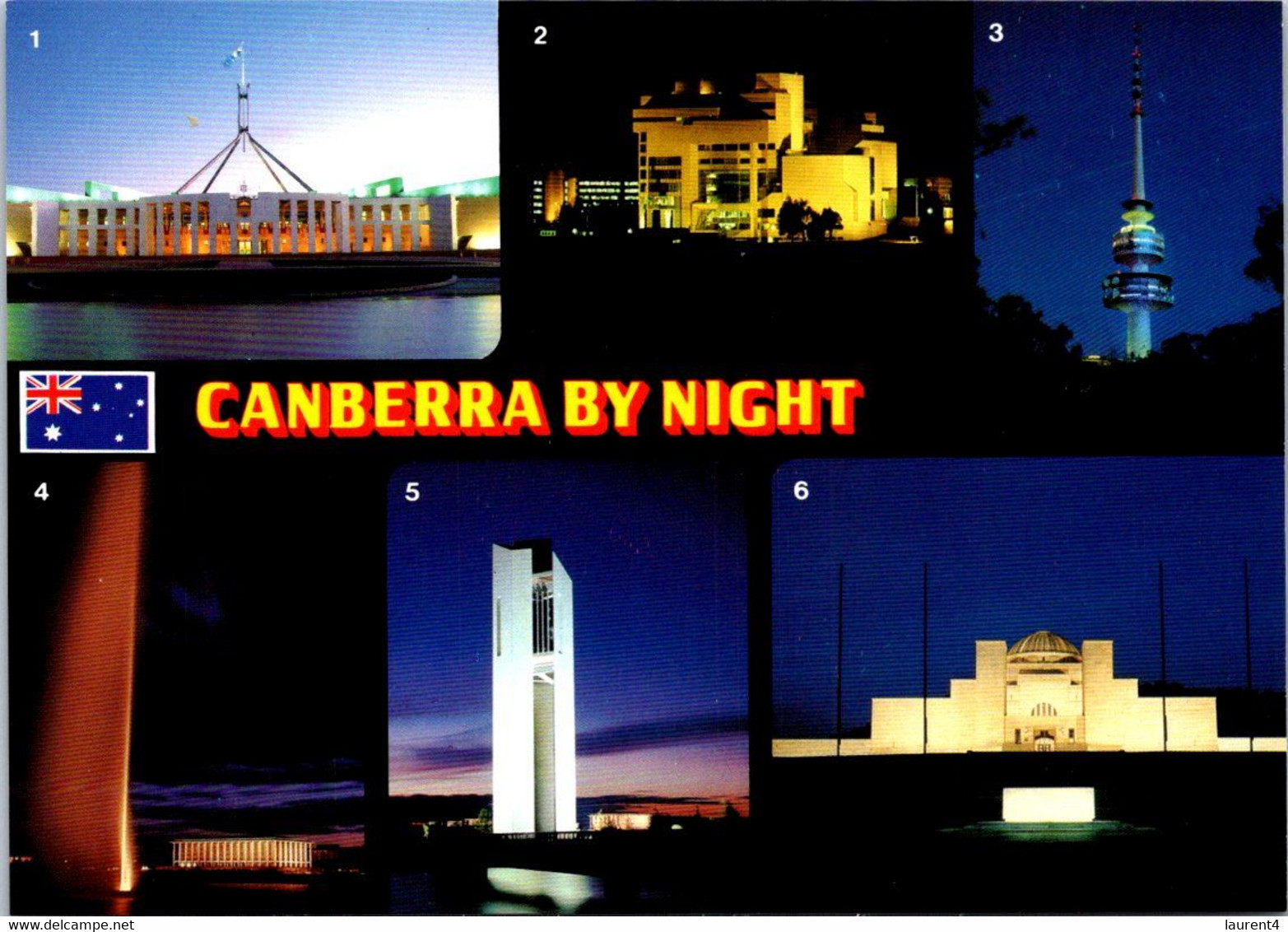 (2 Oø 5) Australia - ACT - Canberra At Night - 6 Views - Canberra (ACT)