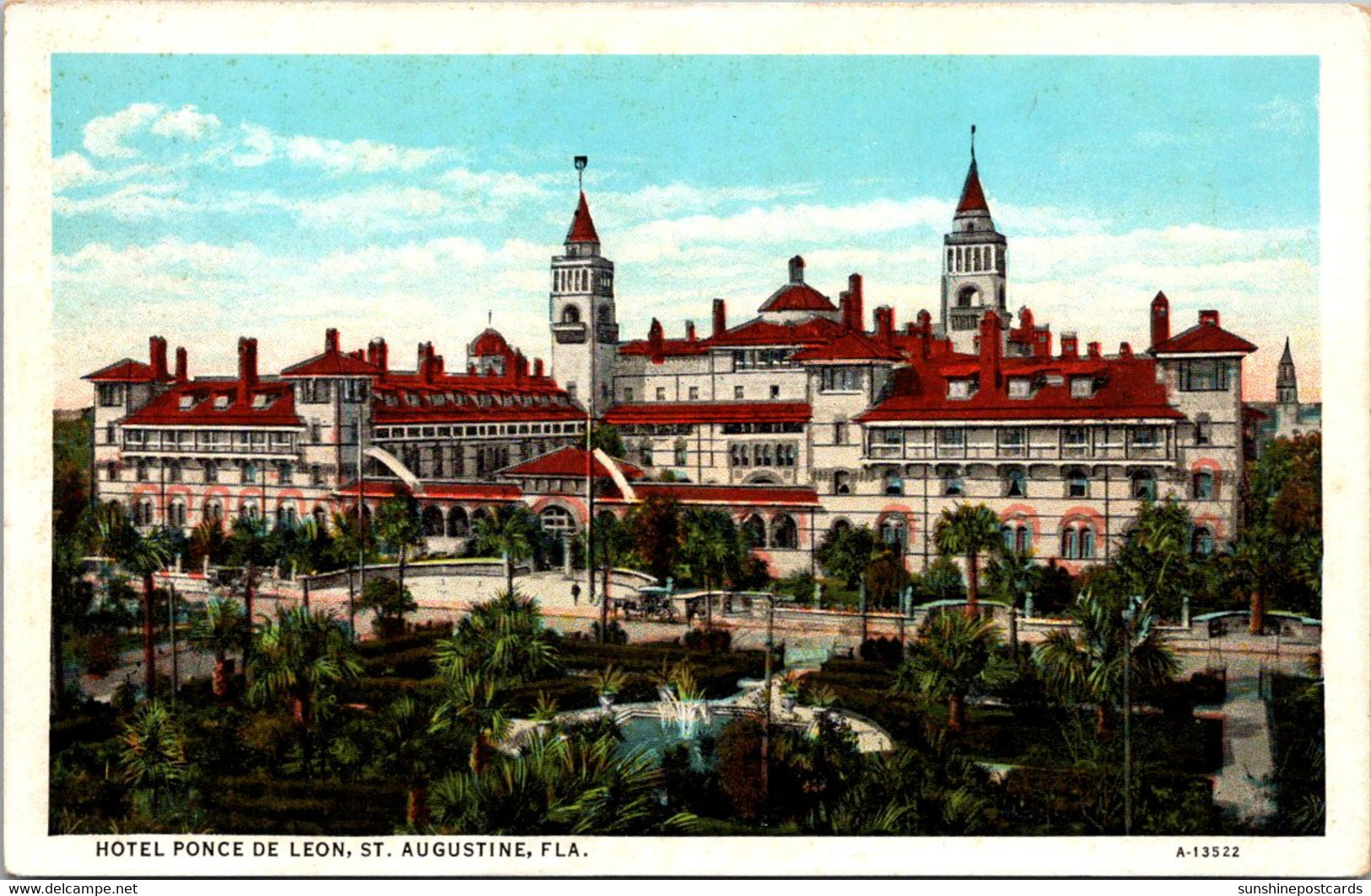 Florida St Augustine Hotel Ponce De Leon Curteich - St Augustine