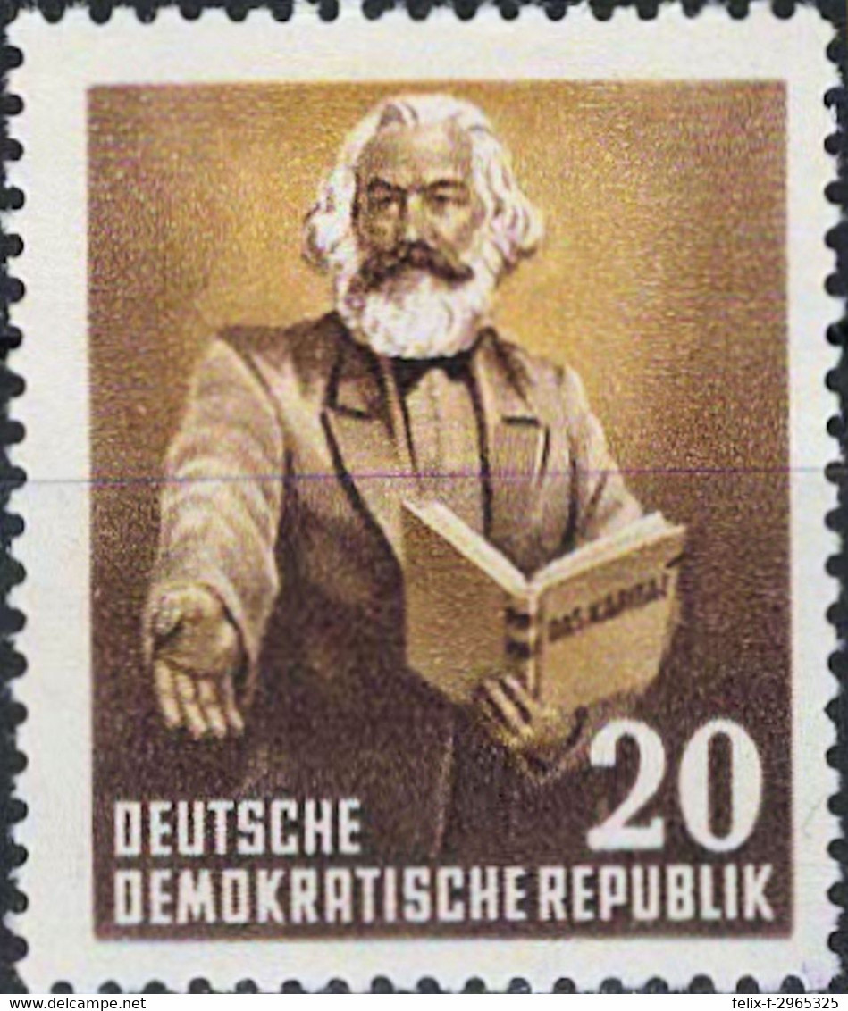 00379 - 002 - 1 MiNr. 348 DDR 1953 70. Todestag Von Karl Marx - Nuevos