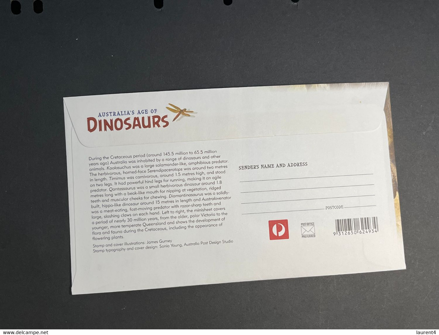 (2 Oø 5 A) Australian Dinosaur FDC Cover 2013 With $ 1.00 Dinosaur Coin (2022) + Dinosaur Presentation Pack (no Stamp) - Dollar