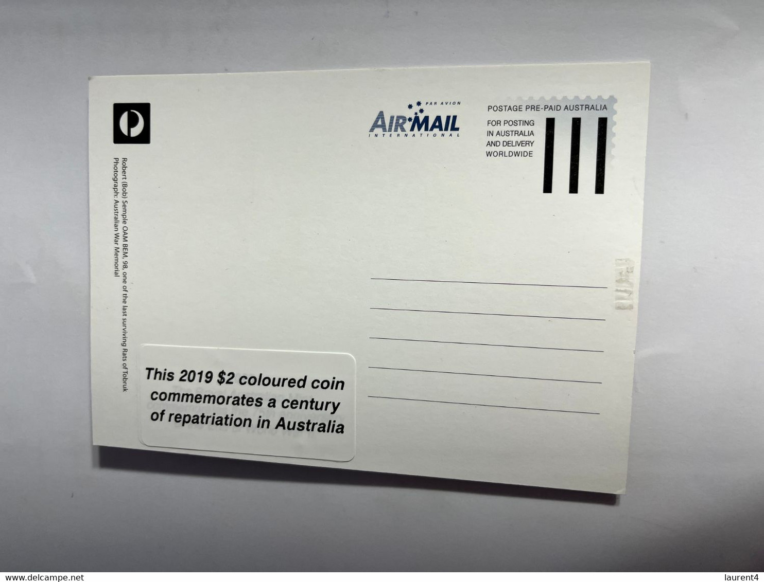 (2 Oø 5 A) Centenary Of Repatriation In Australia 2018 Maxicard (ANZAC) With Repatriation 2019 $ 2.00 Coin - 2 Dollars