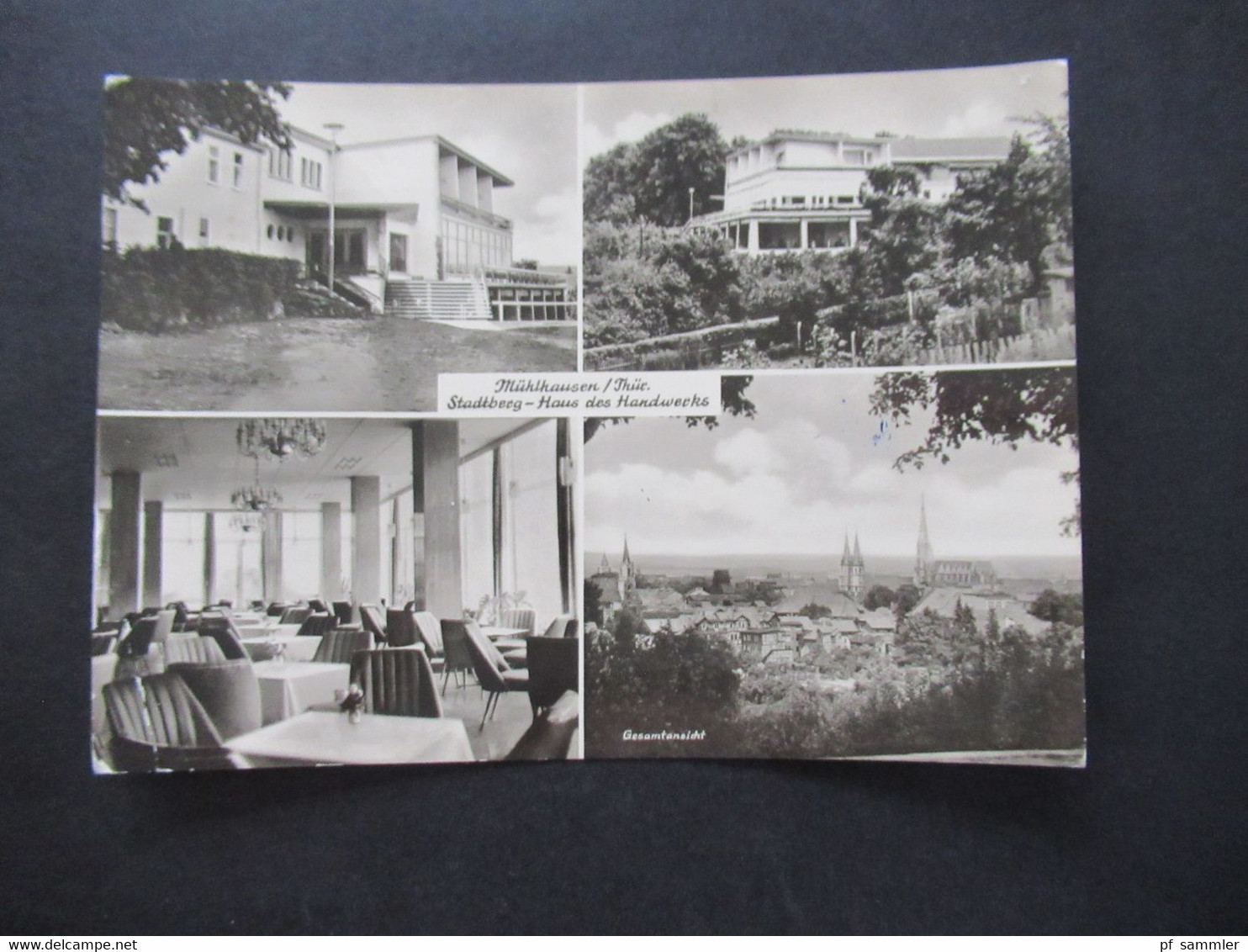 DDR 1960er Jahre Mehrbild AK Mühlhausen Thüringen Stadtberg Haus Des Handwerks Mit Violettem Nachporto Stempel T - Covers & Documents