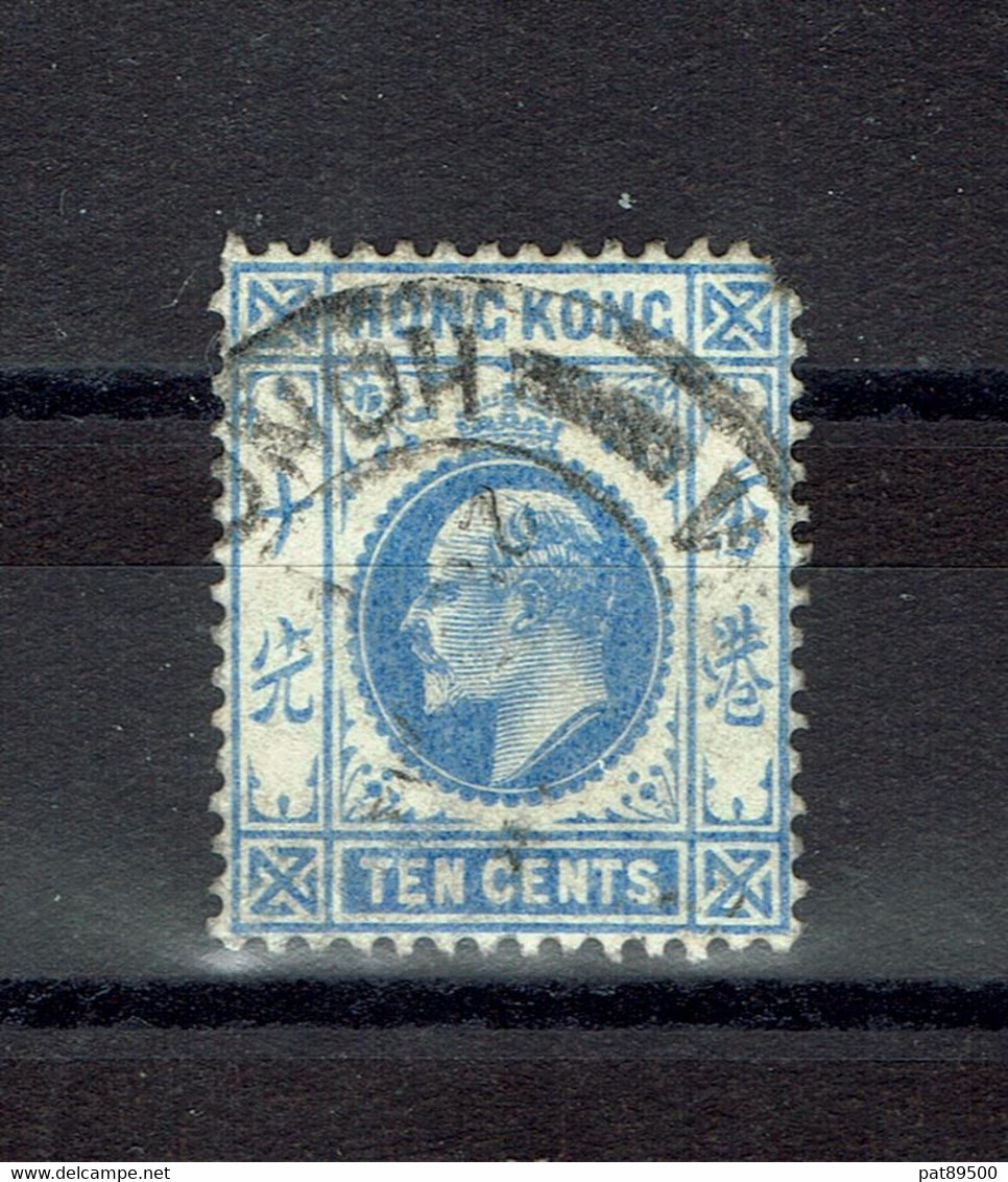 HONH KONG 1903  YT 84 Edouard VII 10 Cents Bleu Oblitéré  >>> Une Dent Manquante Soldé - Usados