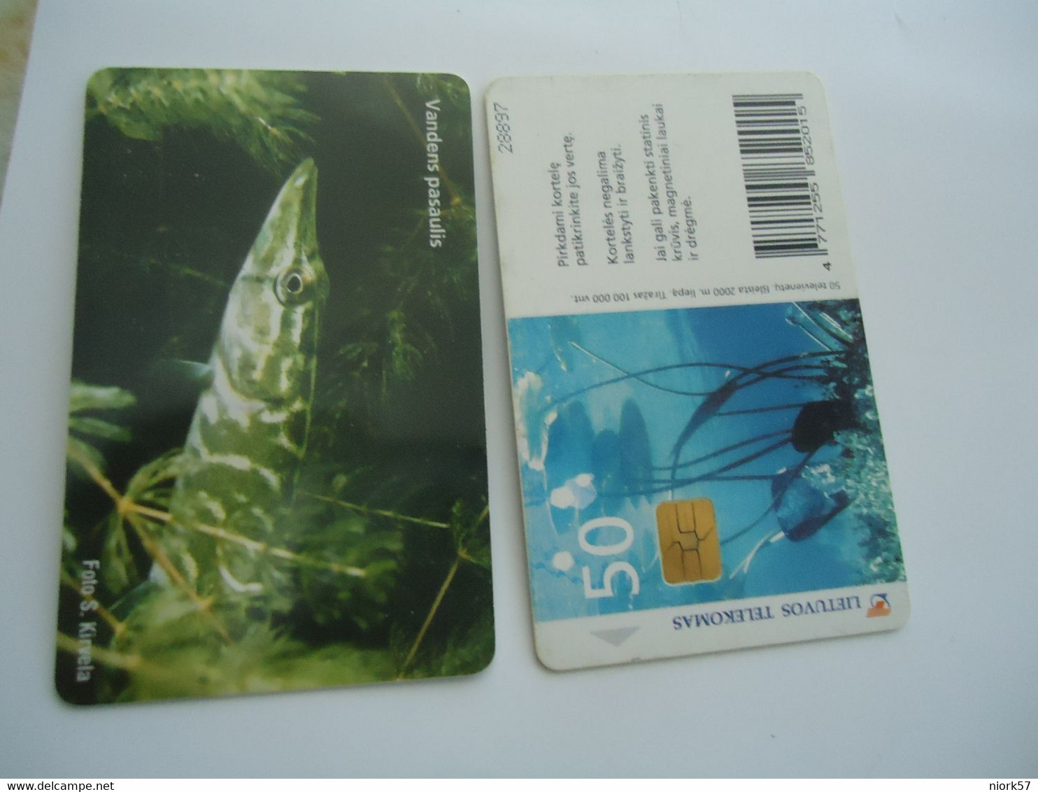 LITHUANIA  USED  CARDS  FISHES  FISH - Fish