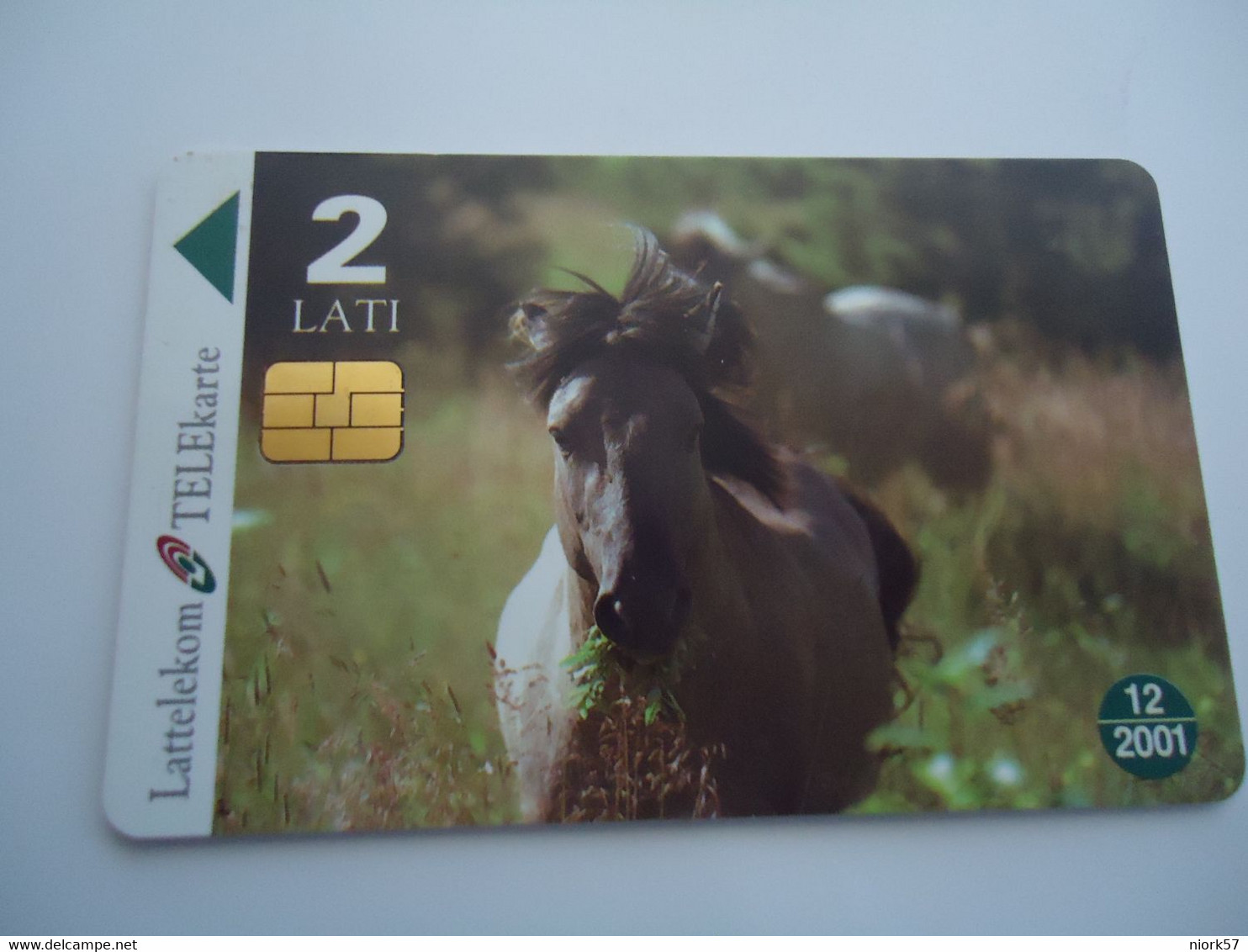 LATVIA USED  CARDS  ANIMALS  HORSES  WWF - Horses