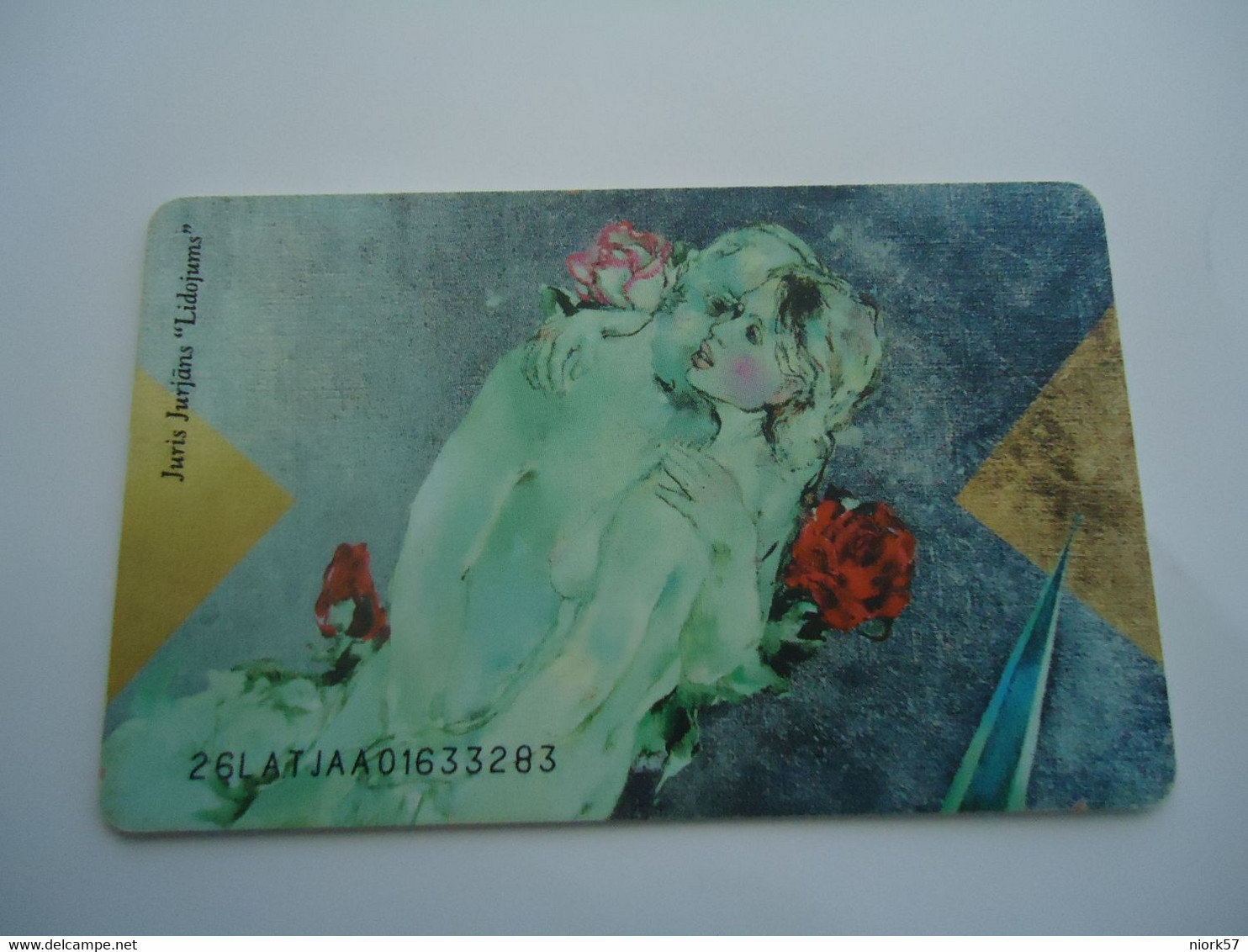 LATVIA    USED CARDS  PAINTING  ROSES  LOVE - Lettonia