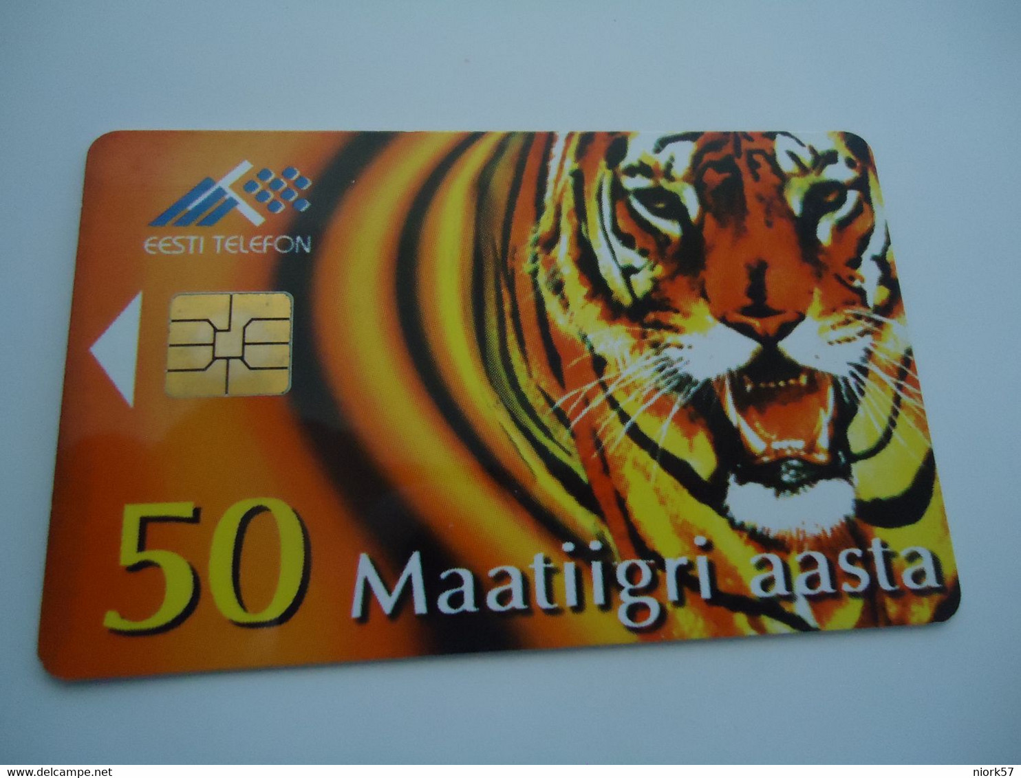 ESTONIA  USED  CARDS  ANIMALS  TIGER - Dschungel