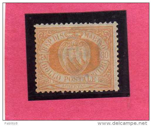 SAN MARINO 1892 - 1894 STEMMA COAT OF ARMS ARMOIRIES CENT.30 MNH - Neufs