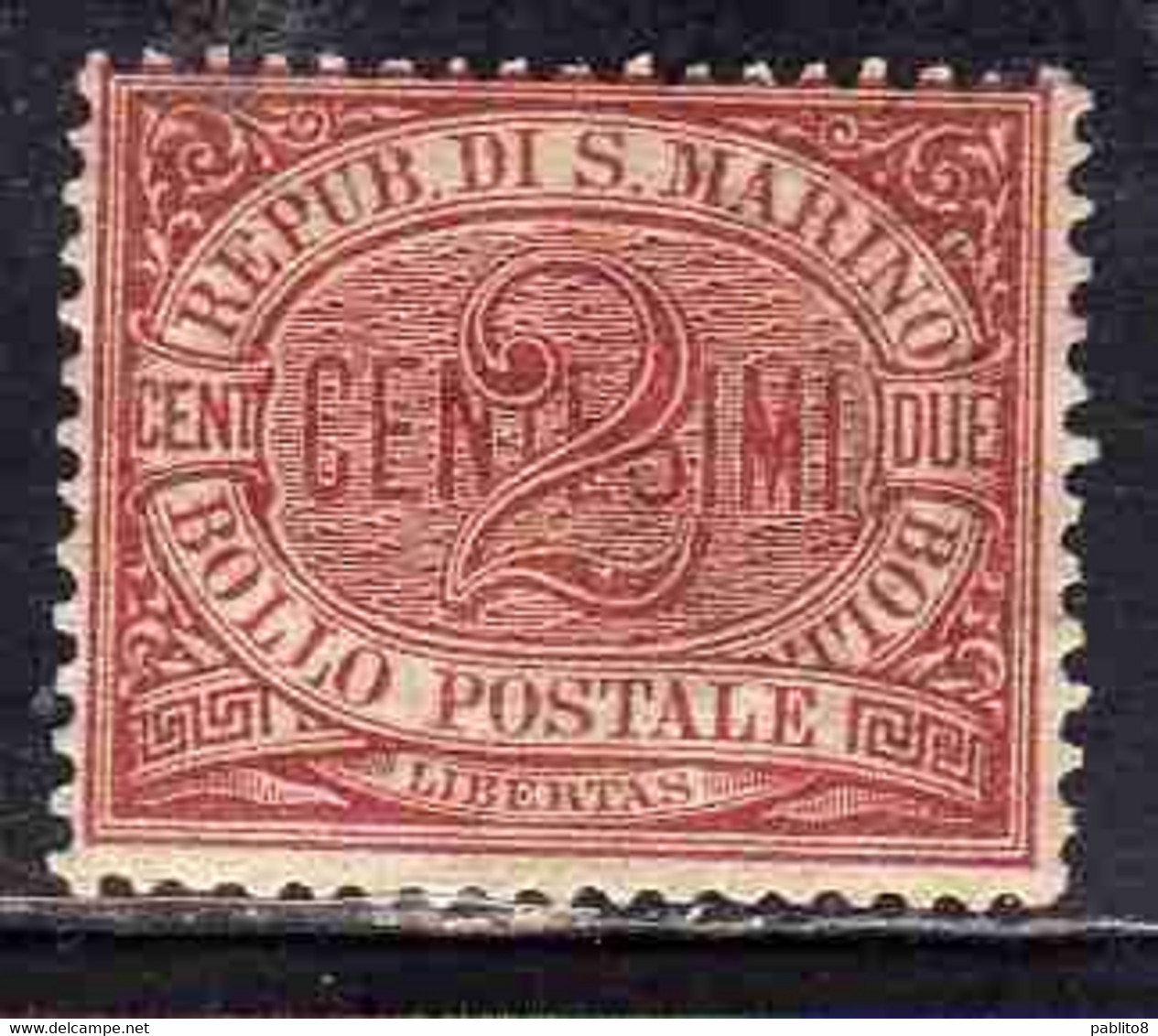 SAN MARINO 1894 - 1899 CIFRA NUMERAL CENT. 2 MNH DISCRETA CENTRATURA - Unused Stamps