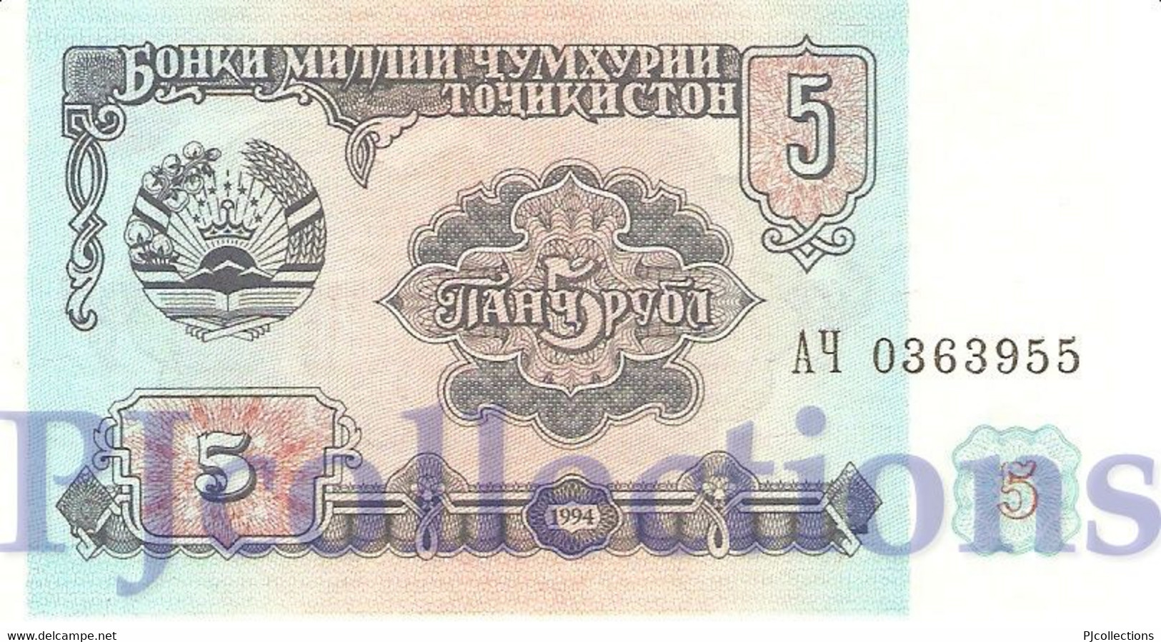 TAJIKISTAN 5 RUBLES 1994 PICK 2a UNC - Tadzjikistan