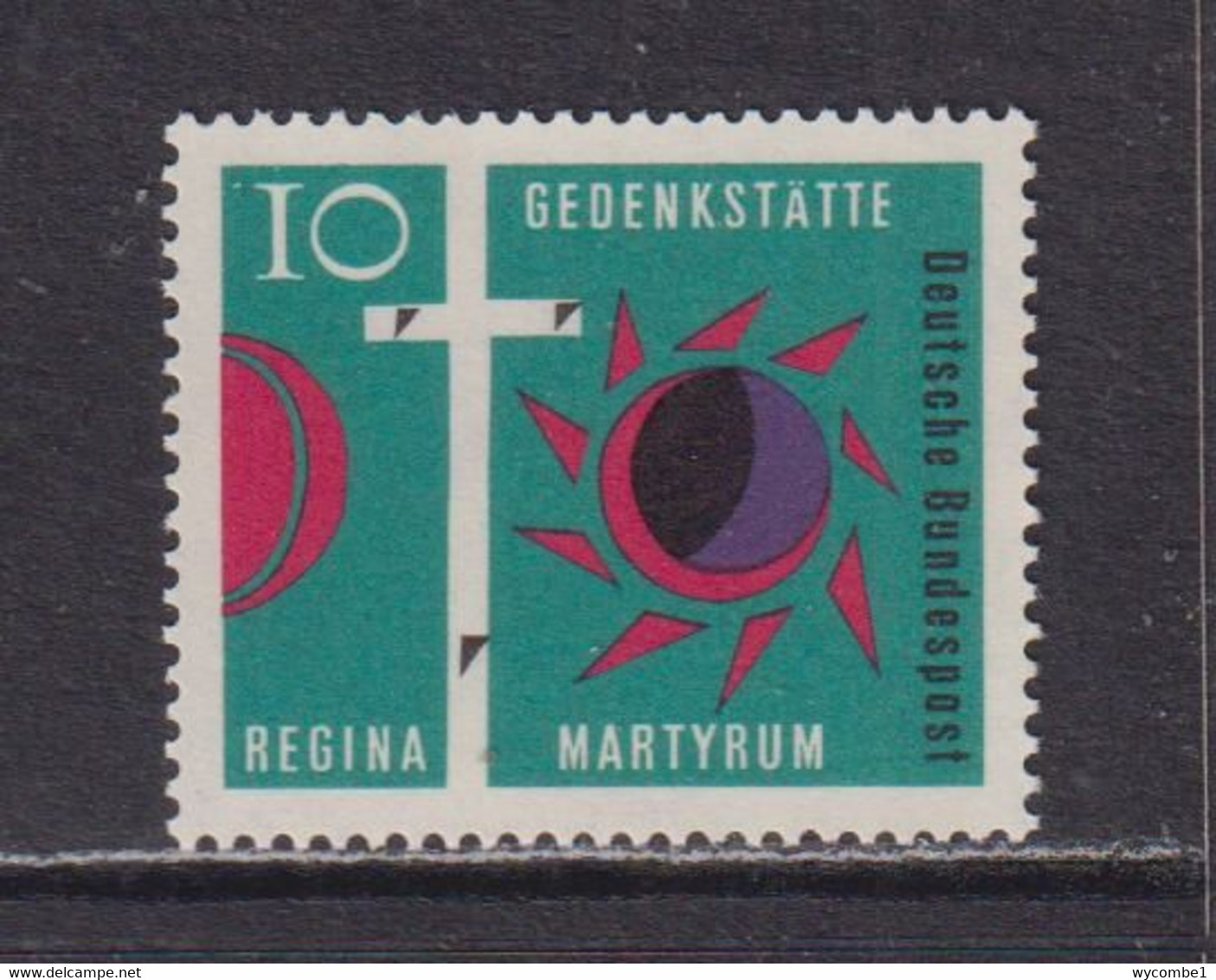 WEST GERMANY - 1963 Regina Martyrum Church 10pf Never Hinged Mint - Ungebraucht