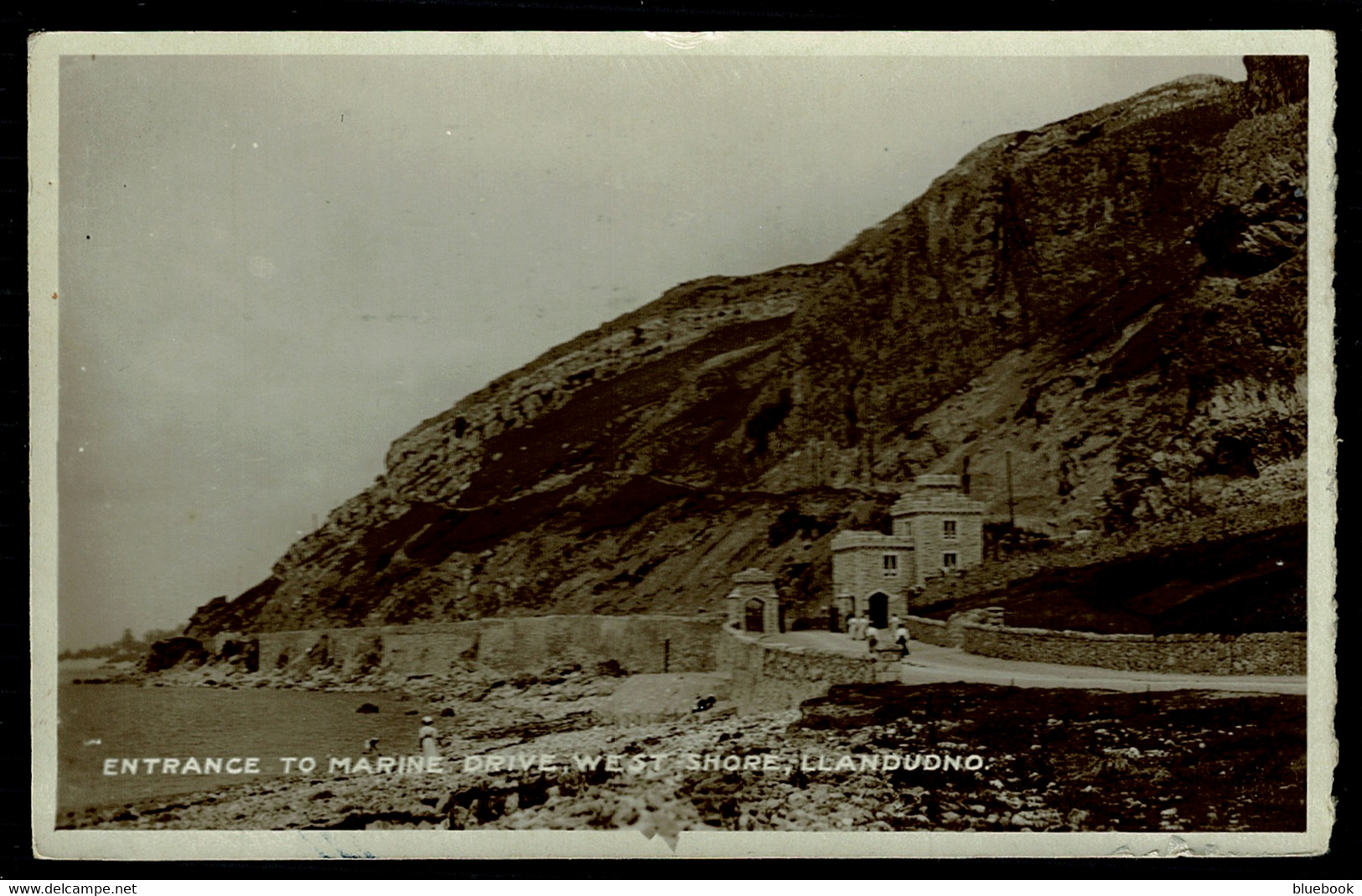 Ref 1594 -  1918 Real Photo Postcard - Entrance To Marine Drive - West Shore Llandudno Wales - Caernarvonshire