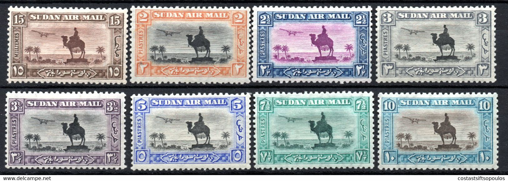 1389. SUDAN 1936-1937 GENERAL GORDON STATUE AIRMAIL #C23-C30 MH, VERY FINE AND FRESH - Soudan (...-1951)