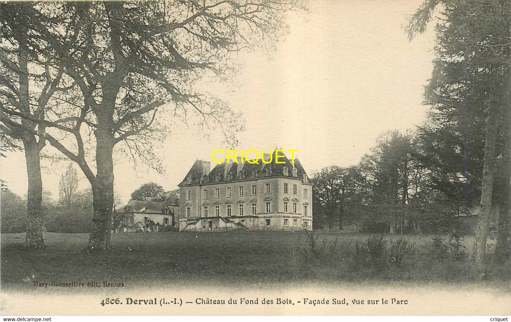 44 Derval, Chateau Du Fond Des Bois, Façade Sud, Vue Sur Le Parc, Visuel Pas Très Courant - Derval
