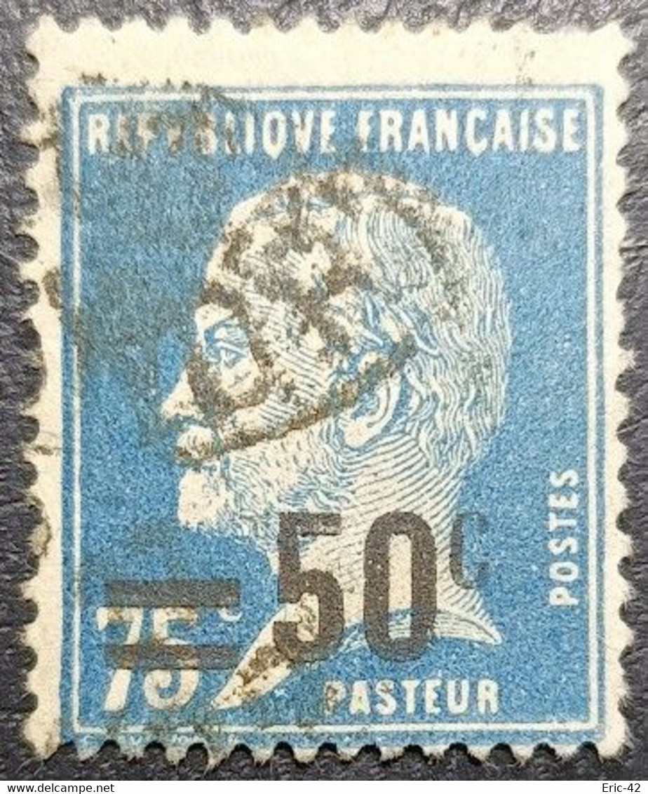 N°219 Pasteur 75c. Bleu. Surchargé 50c. Oblitéré... T.B.... - 1922-26 Pasteur