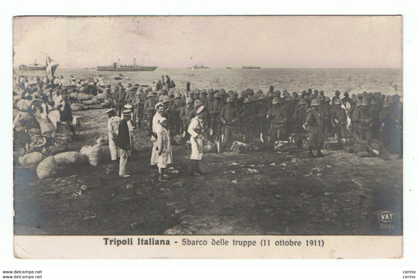 TRIPOLI  ITALIANA:  SBARCO  DELLE  TRUPPE  (11 OTTOBRE 1911)  -  FOTO  -  PER  L' ITALIA  -  FP - Libia