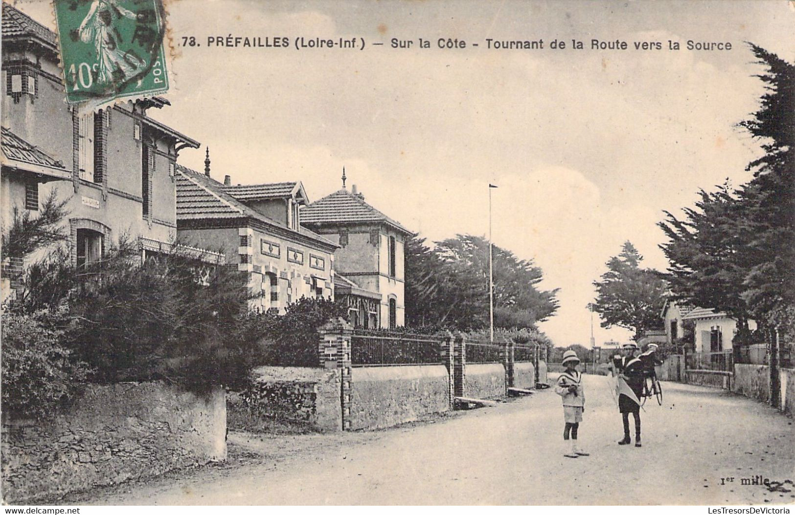 44 - PREFAILLES - Sur La Côte - Tournant De La Route Vers La Source - Carte Postale Ancienne - Préfailles