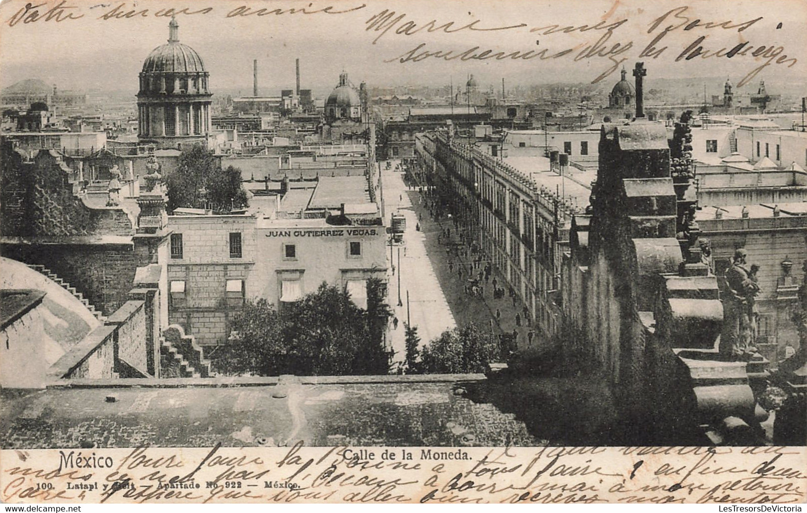 Mexique - Calle De La Moneda - Edit.Apartade N°922 - Précurseur - Oblitéré Mexico 1910 - Carte Postale Ancienne - México