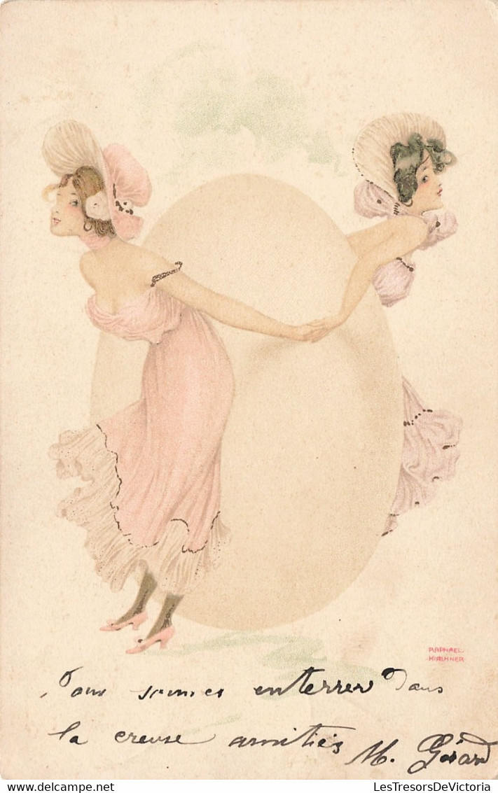 Illustrateur - Raphael Kirchner - Femmes Dansant Autour D'un Oeuf - Colorisé - Theo Stroefer - Carte Postale Ancienne - Kirchner, Raphael