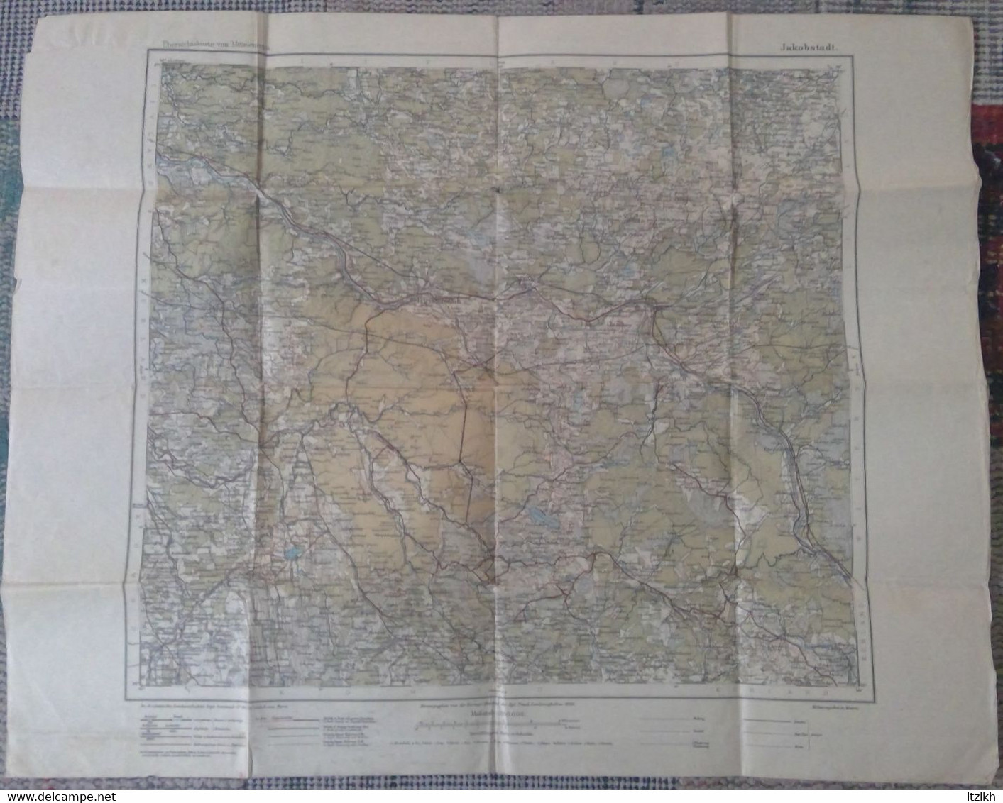 Übersichtskarte Von Mitteleuropa Jakobstadt Friedrichstadt 1 : 300 000 Lettonie Jēkabpils Jaunjelgava 1896 - Cartes Topographiques