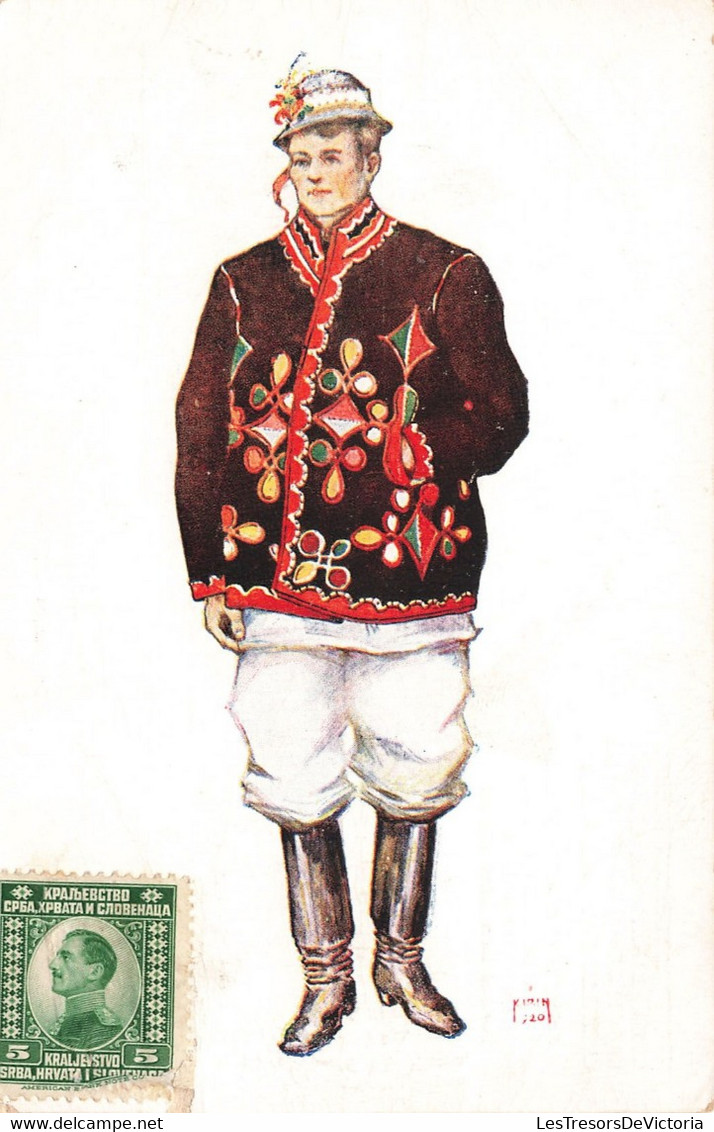 Yougoslavie - Costume National Croate - Typ. Zagreb - Edit. Drava - Carte Postale Ancienne - Joegoslavië