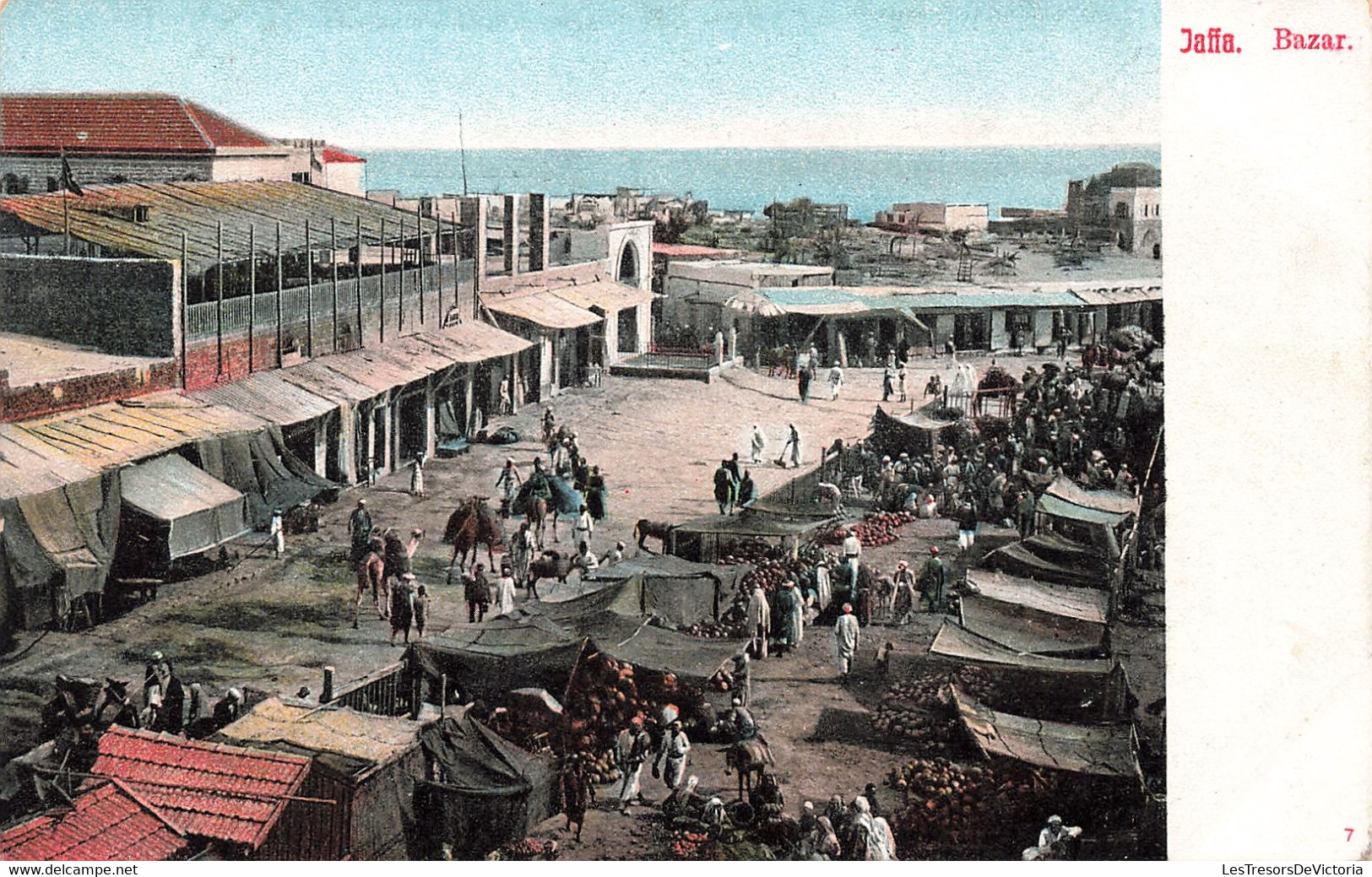 Israel - Jaffa Bazar - Précurseur - Colorisé - Mer - Animé - Carte Postale Ancienne - Israel