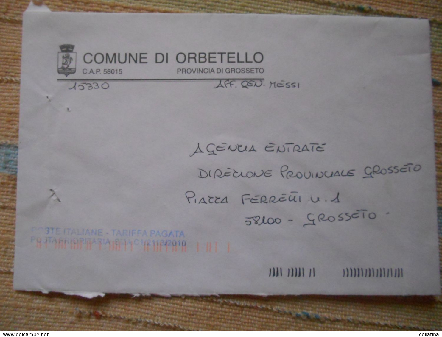 BUSTE MUNICIPALI COMUNI D'ITALIA - COMUNE DI ORBETELLO - 1991-00: Storia Postale