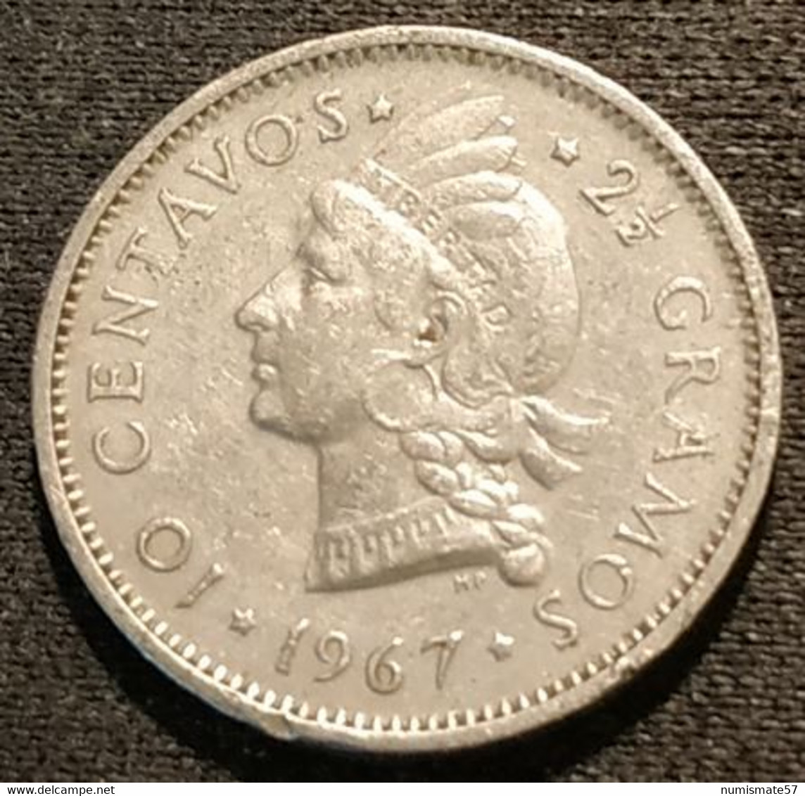 REPUBLIQUE DOMINICAINE - 10 CENTAVOS 1967 - KM 19a - REPUBLICA DOMINICANA - Dominicana