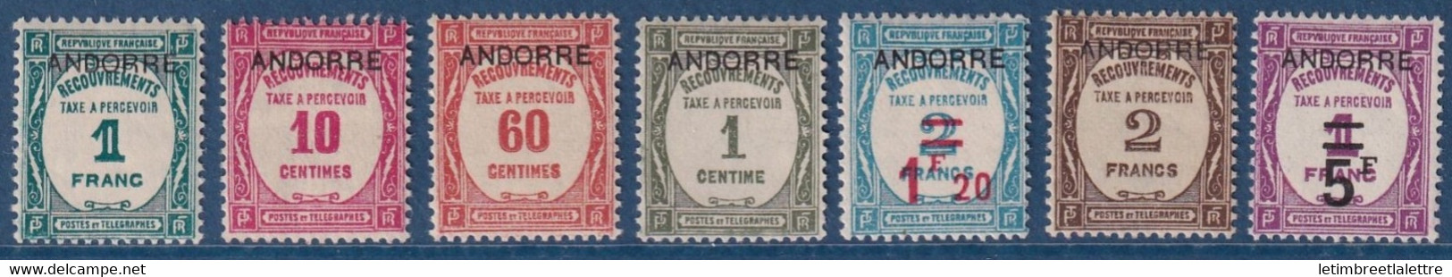 Andorre - Taxe - YT N° 9 à 15 * - Neuf Avec Charnière - Unused Stamps