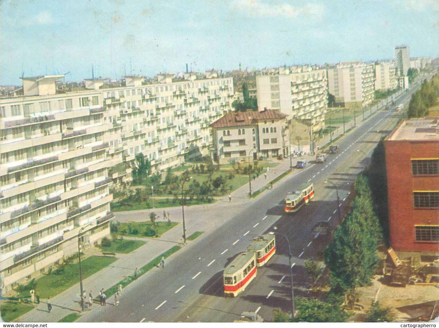 Romania Carte Postala Bucuresti Calea Grivitei Tramvai Vedere Aeriana - Romania