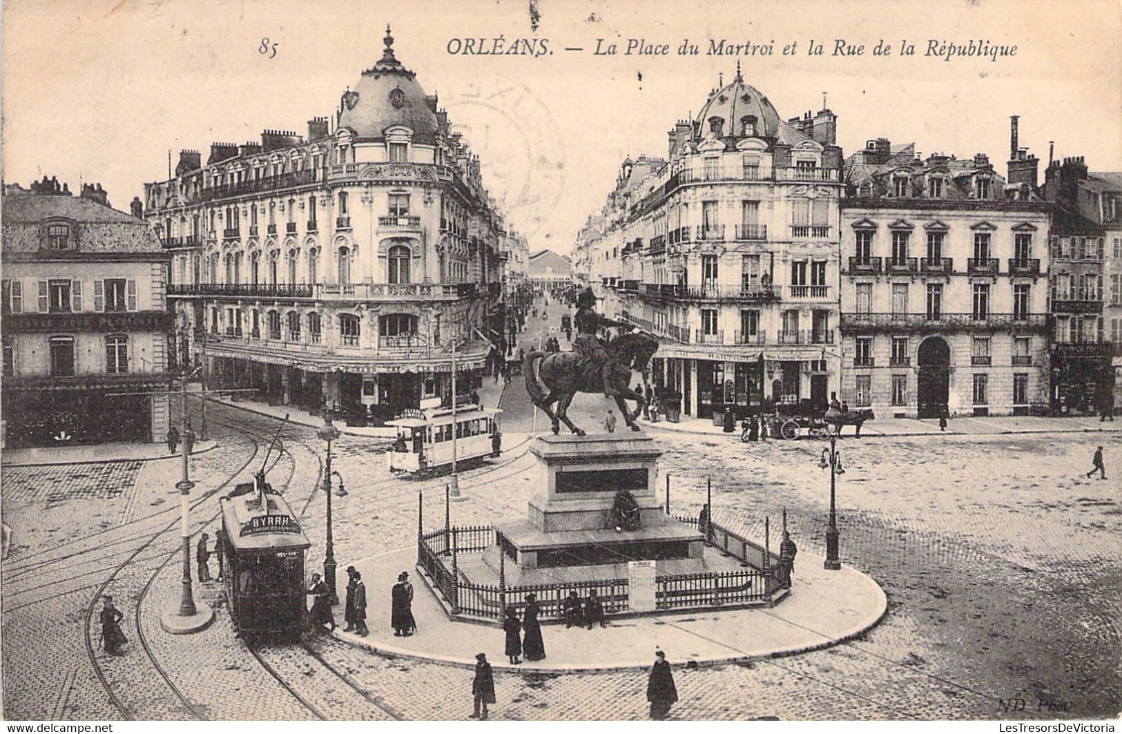 FRANCE - 45 - ORLEANS - La Place Du Martroi Et La Rue De La République - Carte Postale Ancienne - Orleans