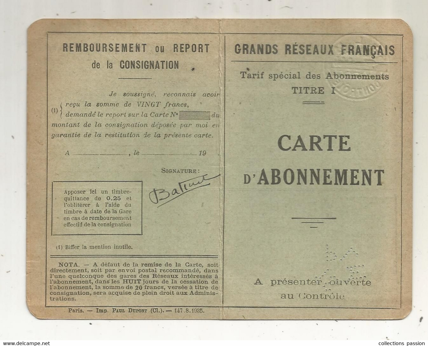 Carte D'abonnement , 2 Scans , GRANDS RESEAUX FRANCAIS,2 éme Classe, Paris-Maisons Alfort, Demi Tarif, 1937 - Ohne Zuordnung