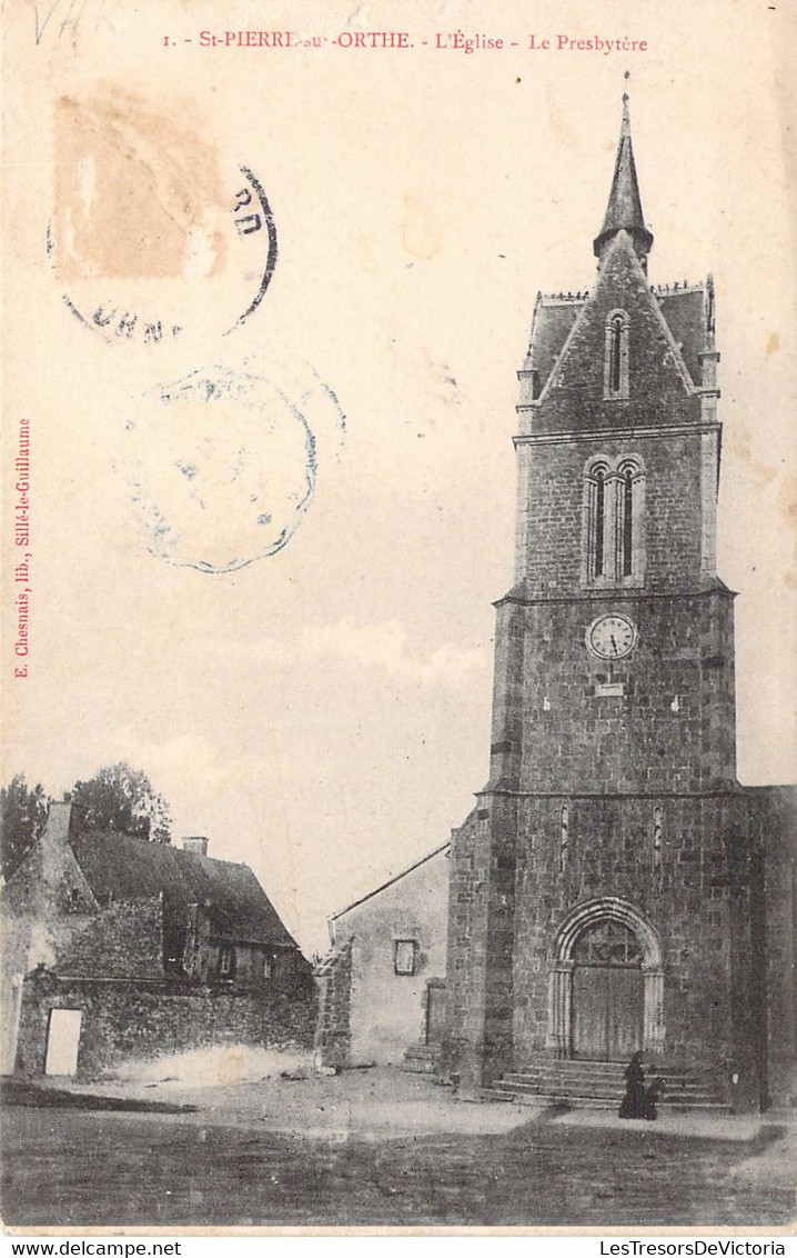 FRANCE - 53 - SAINT PIERRE SUR ORTHE - L'église - Le Presbytère - Carte Postale Ancienne - Other & Unclassified
