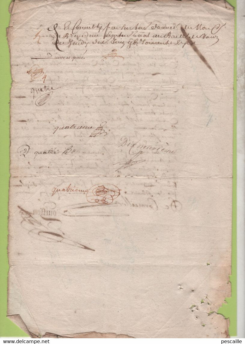 76 SEINE MARITIME - DOCUMENT A DECHIFFRER DATE DE 1661 ? -  ROUEN - Manuskripte