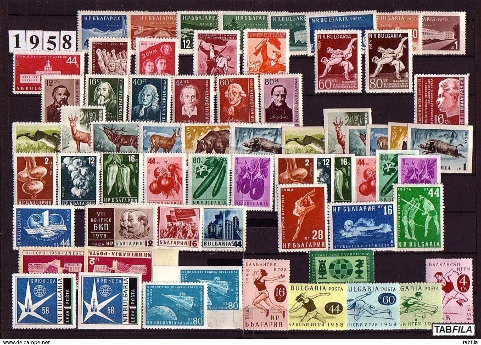 BULGARIA - 1945, 46, 47, 48, 49, 50, 51, 52, 53, 54, 55, 56, 57, 58, 59, 60, 61 - Full comp. - perf.+ imprf.+ Bl's - MNH