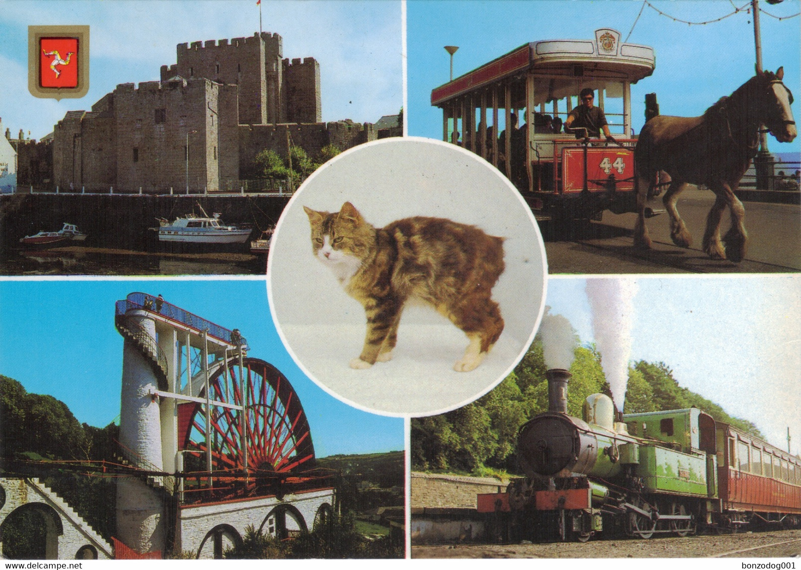 Isle Of Man Multiview. Castle Rushen, Laxey Wheel, Tram - Isle Of Man