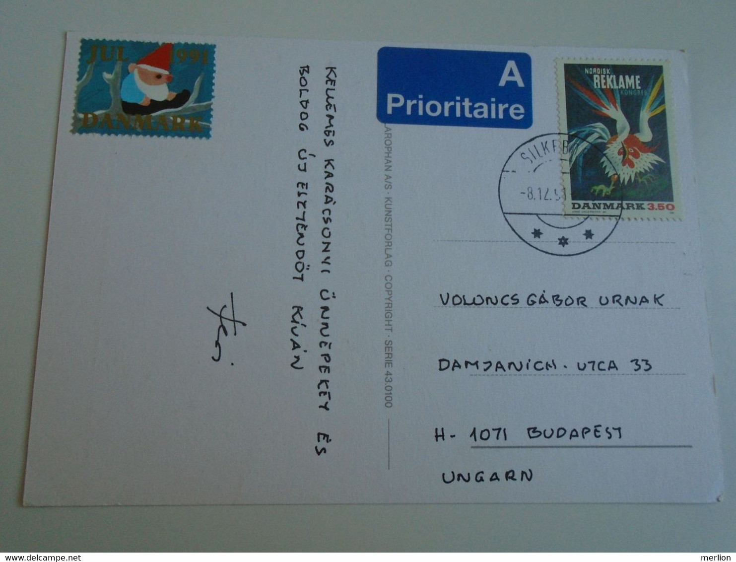 D193291 Denmark   Postcard   Cancel 1991 Silkeborg - Brieven En Documenten