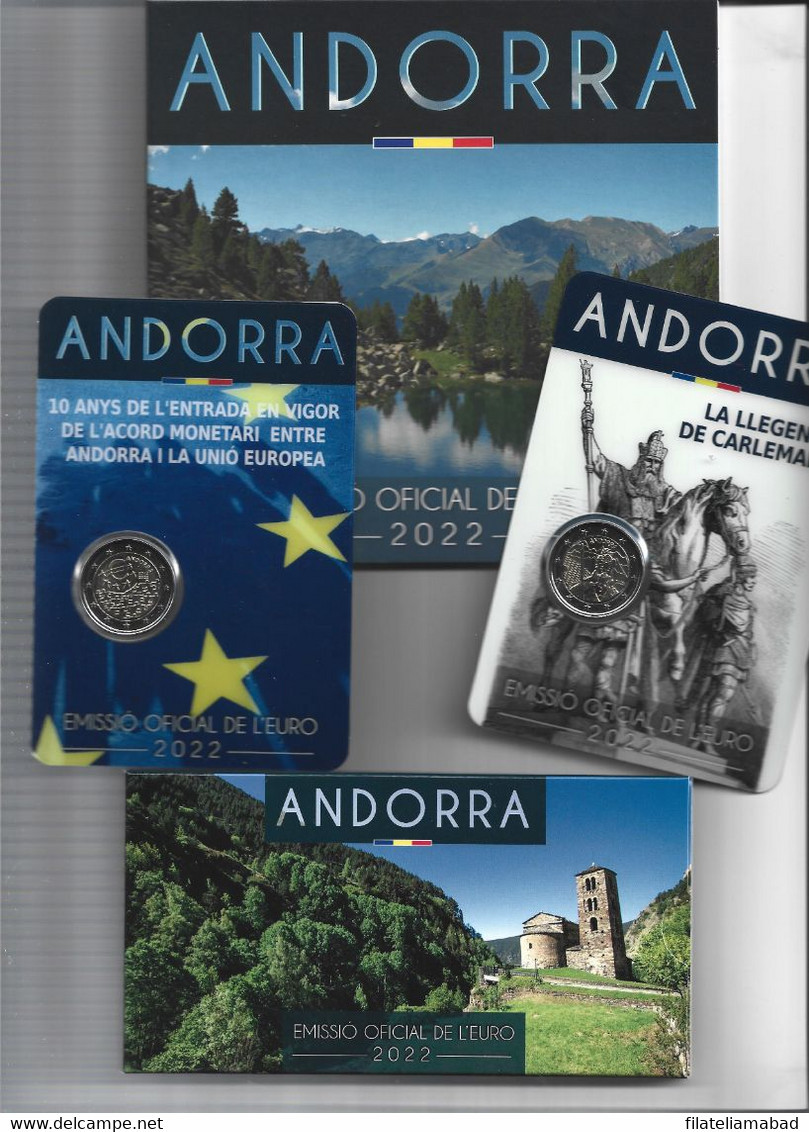 ANDORRA EUROS TODAS LAS MONEDAS EUROS APARECIDAD EN ANDORRA EL 2022. - Andorra