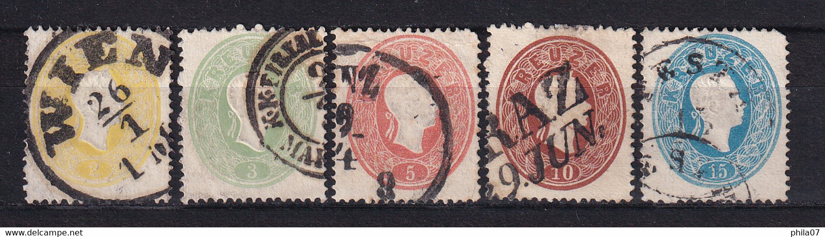 AUSTRIA 1860 - Mi.No. 18/22, Canceled Complete Serie / 2 Scans - Oblitérés