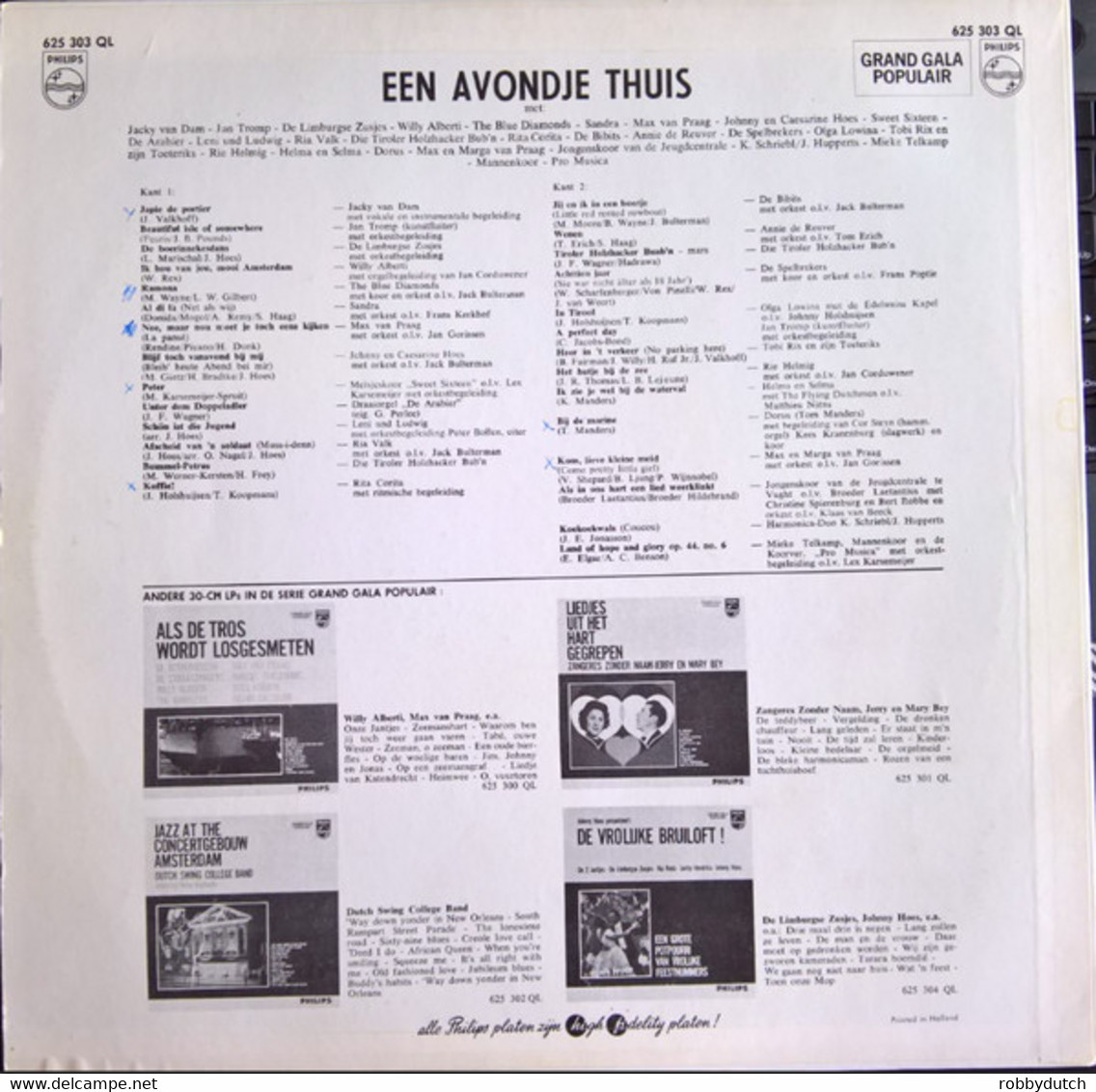 * LP *  EEN AVONDJE THUIS - DIVERSE ARTIESTEN (Holland 1964 EX-) - Compilaties