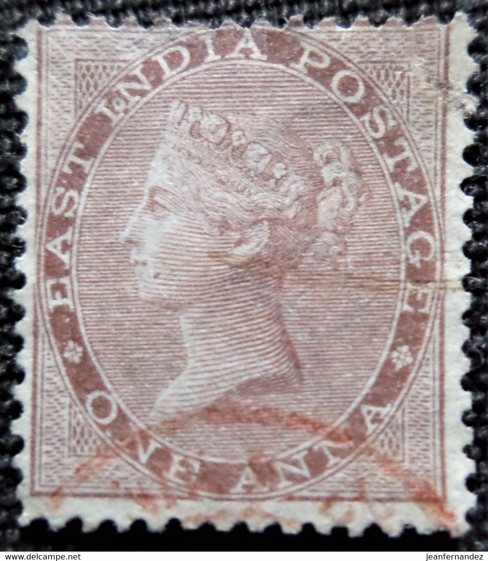 Timbres De L'Inde 1865 Queen Victoria, 1819-1901 Stampworld N°  22 Petite Coupure à Droite - 1858-79 Compañia Británica Y Gobierno De La Reina