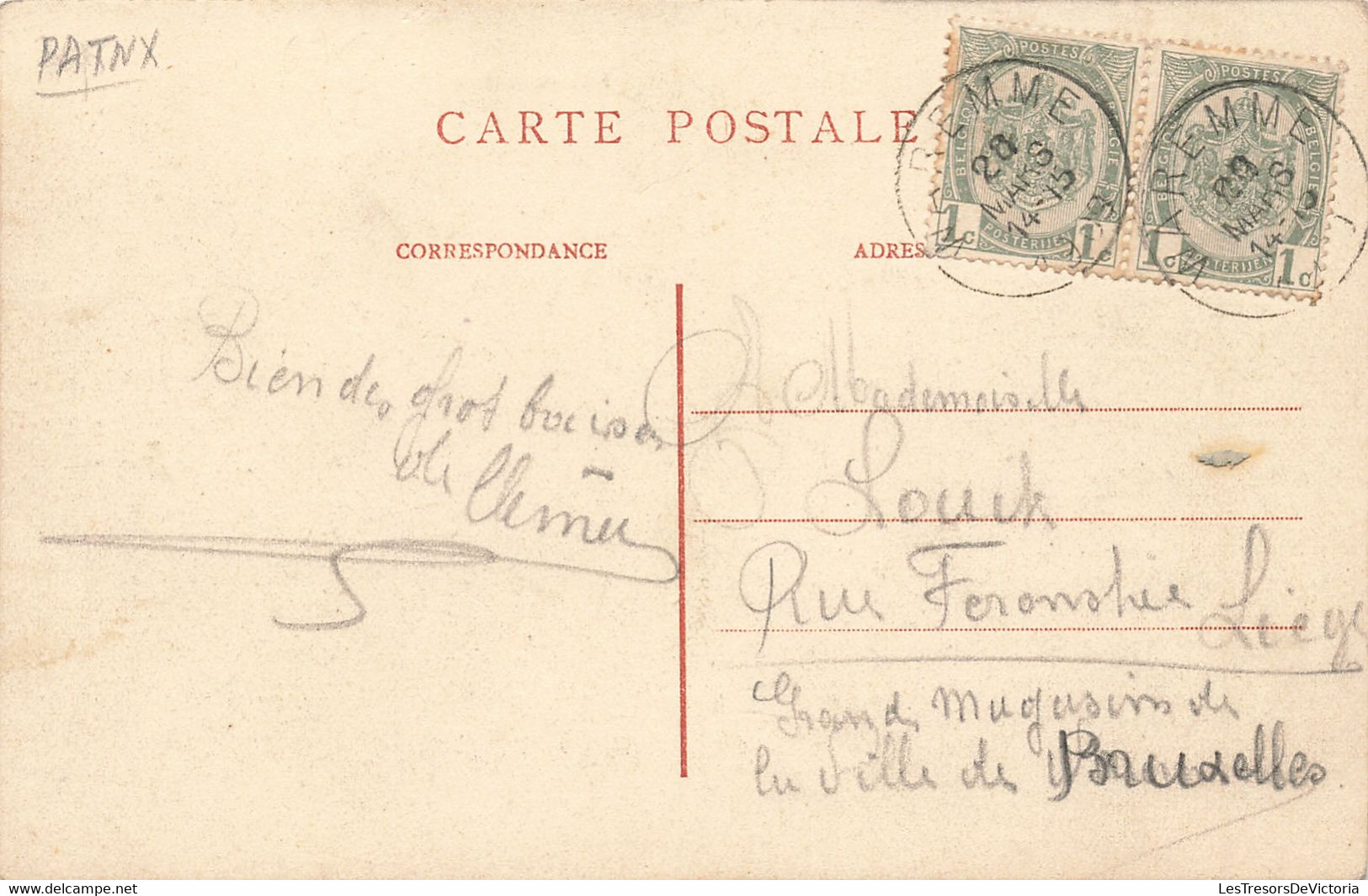 Belgique - Waremme - Justice De Paix - Edit.Jeanne - Animé - Oblitéré Wremme 1909 - Carte Postale Ancienne - Borgworm