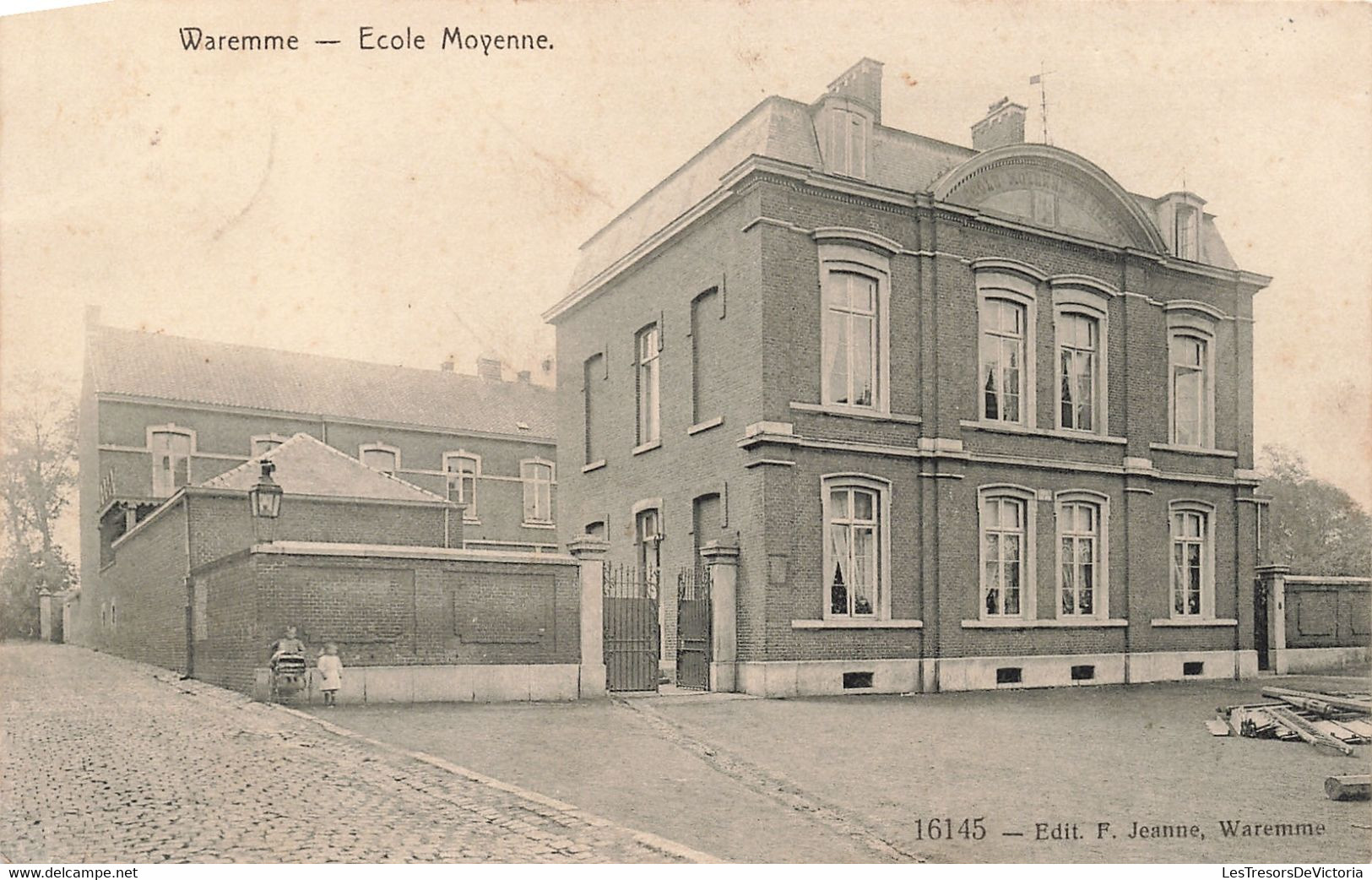 Belgique - Waremme - Ecole Moyenne - Edit. Jeanne - Animé - Enfant - Oblitéré Waremme 1910  - Carte Postale Ancienne - Borgworm